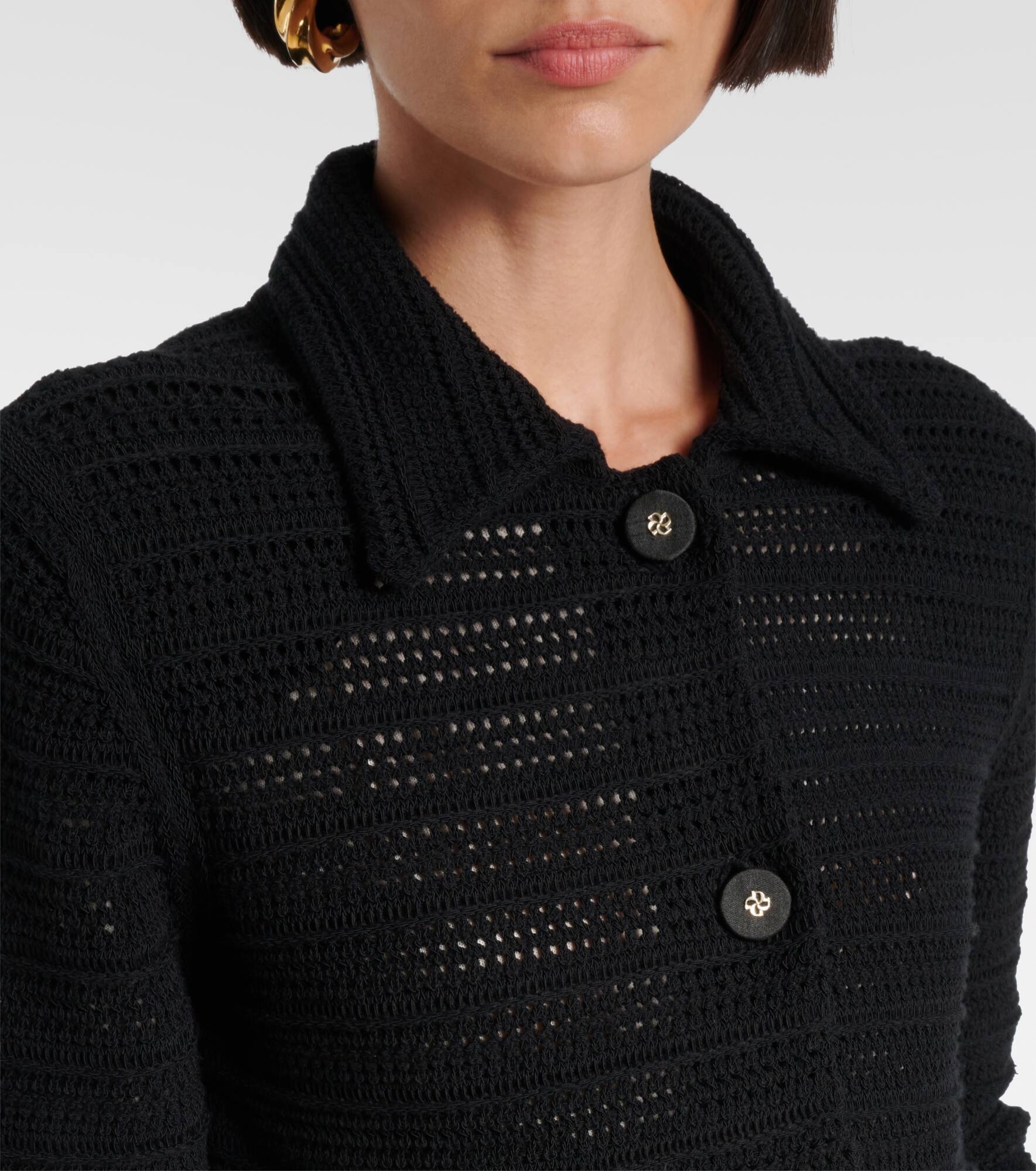 Precise Pointelle cotton-blend cardigan - 4