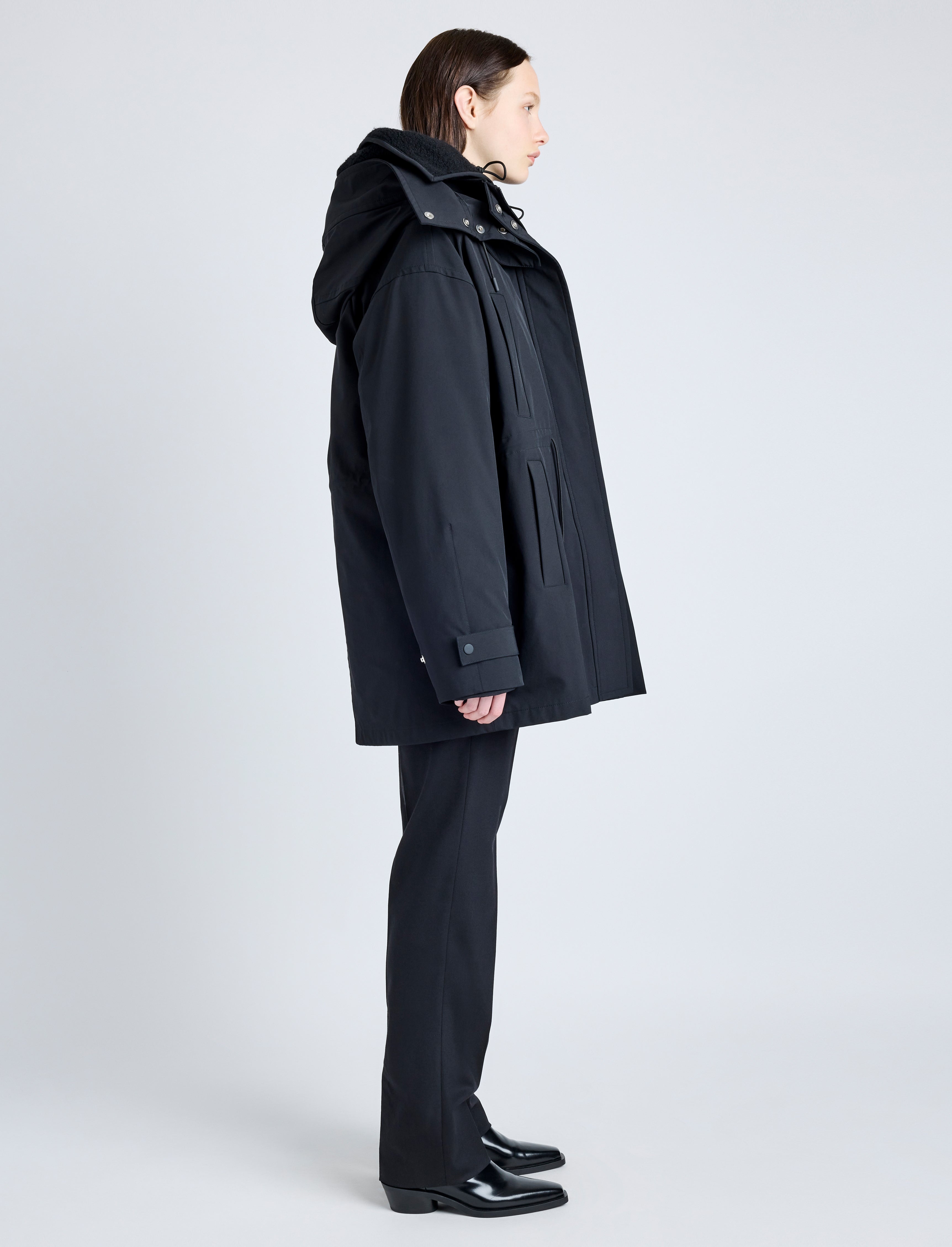 Wilder Coat in Stretch Nylon with Fleece Lining - 4