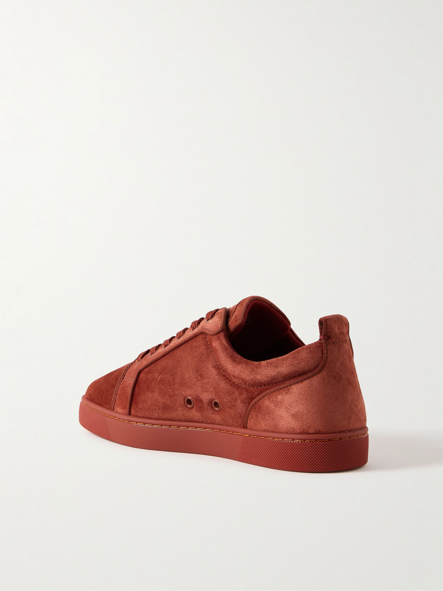 Louis Junior Grosgrain-Trimmed Suede Sneakers Red - 4
