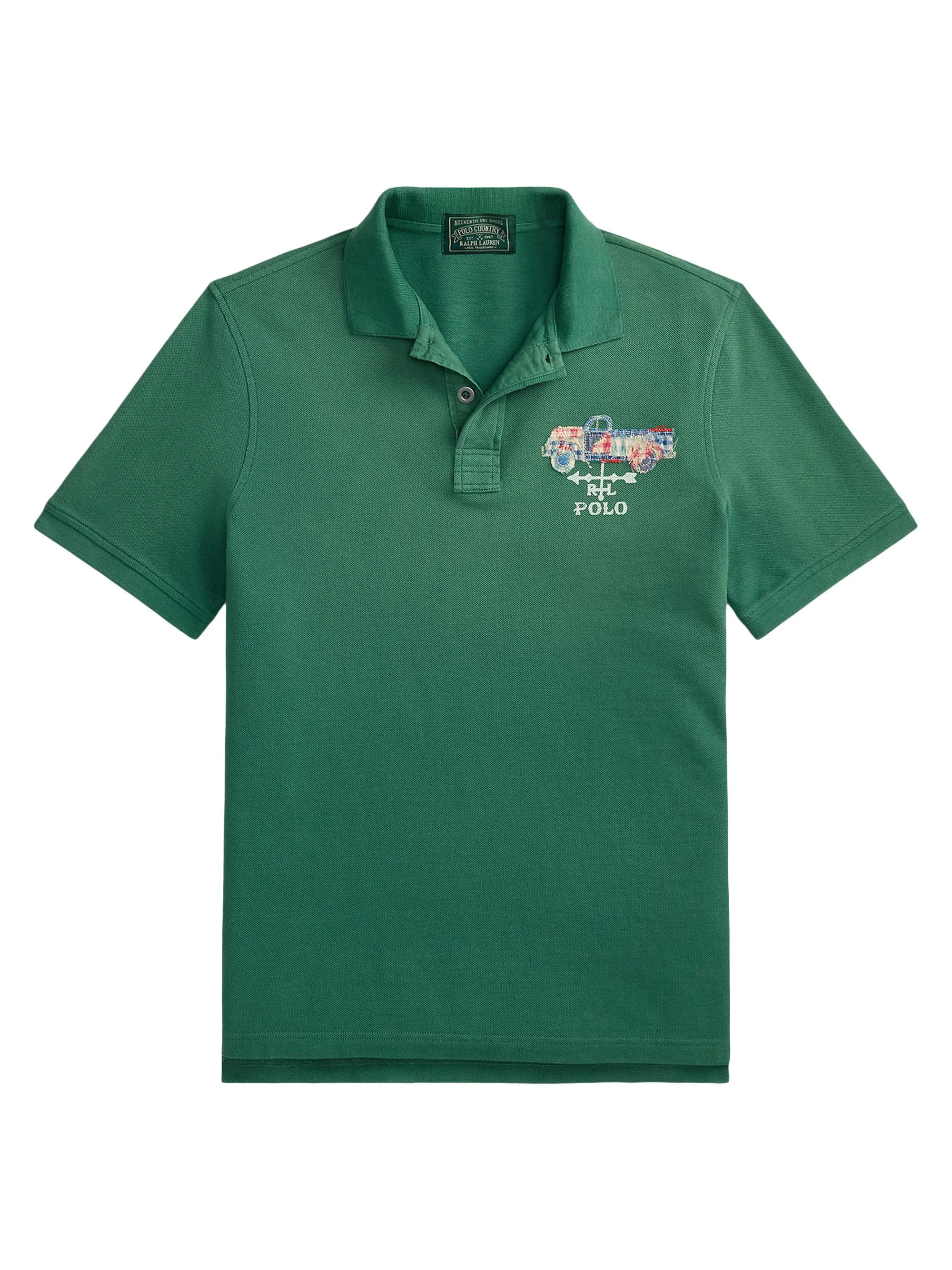 Men's Artisan Cotton Mesh Polo Shirt - Antique Green - 1