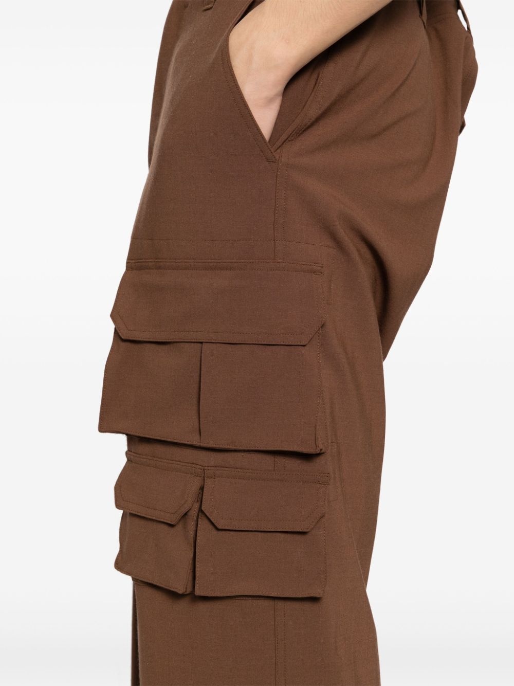 multi-pocket straight leg trousers - 5