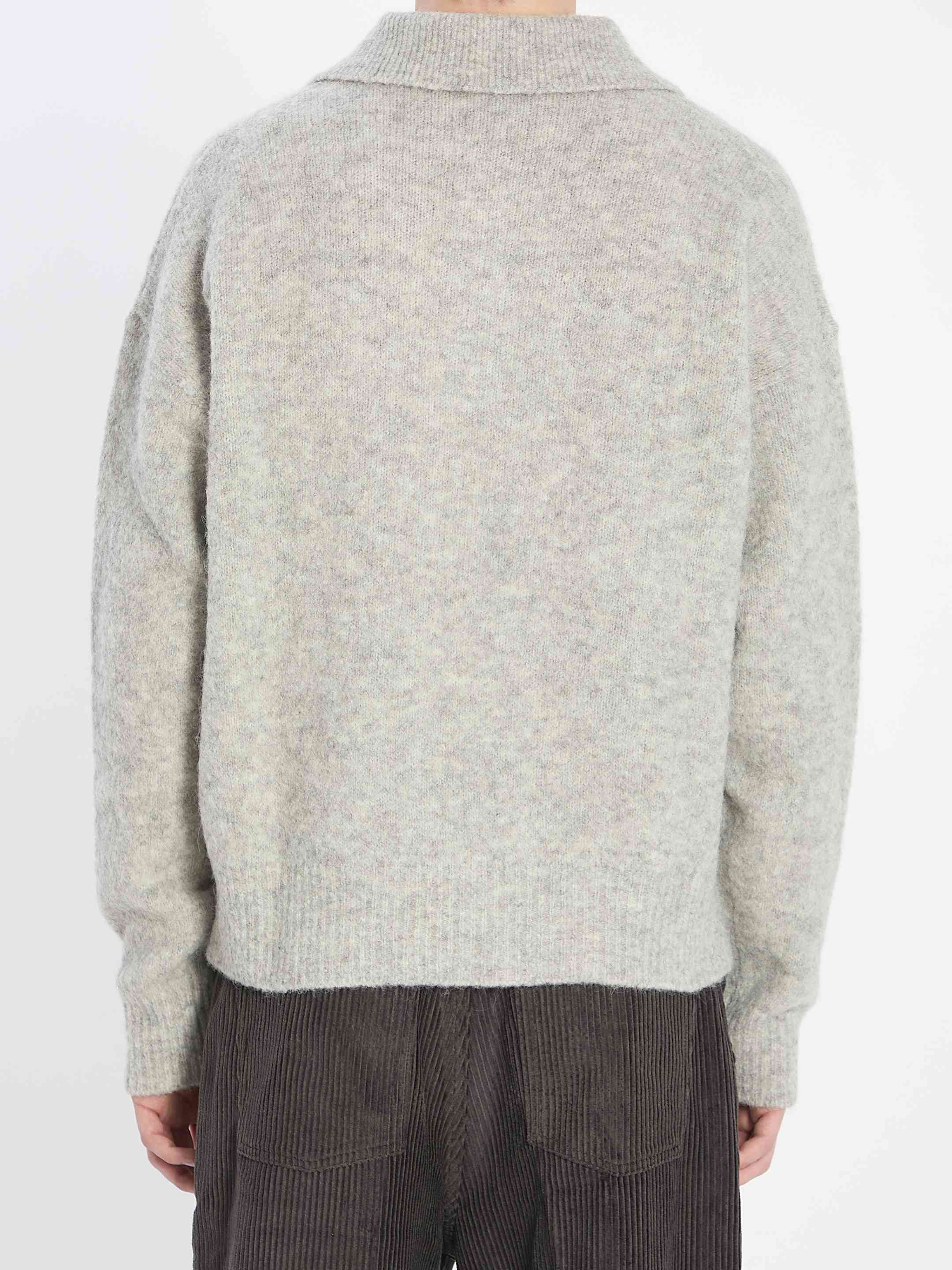 Ami Paris Men Polo In Alpaca And Wool - 4