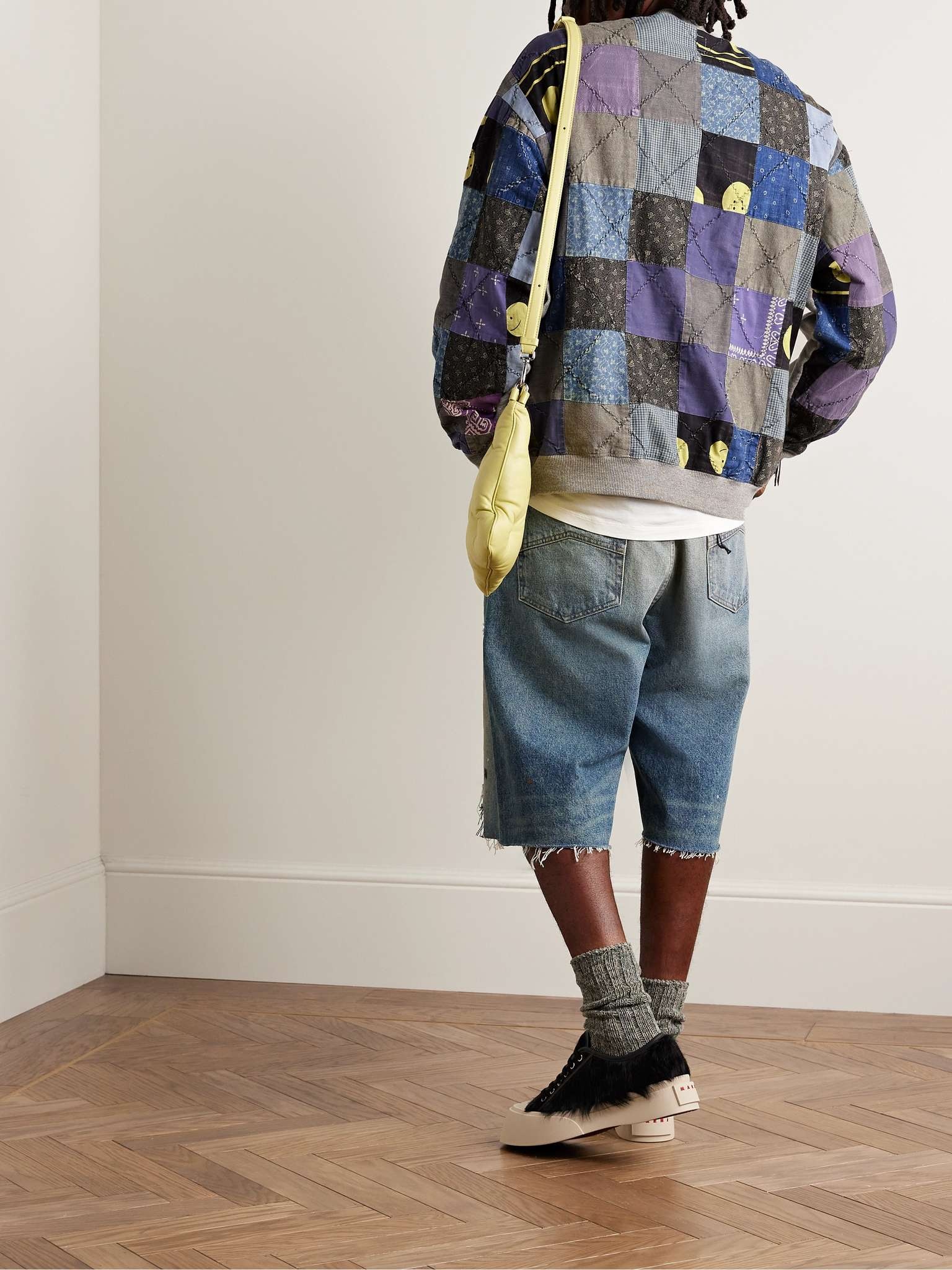 Kapital Patchwork Cotton-Jersey and Cotton and Linen-Blend
