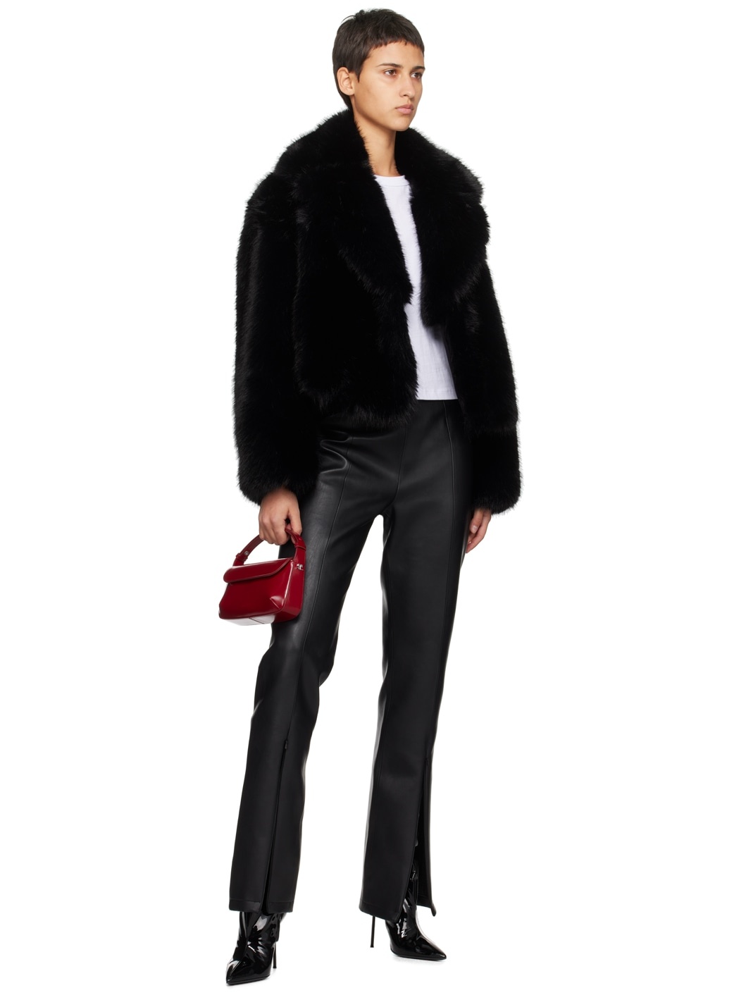 Black Samara Faux-Fur Jacket - 4