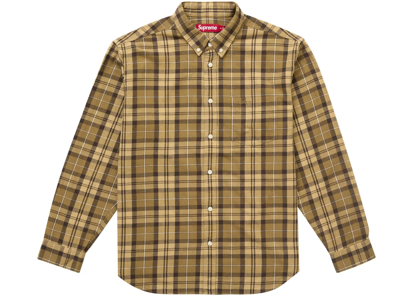 Supreme Plaid Flannel Shirt (FW24) Tan - 1