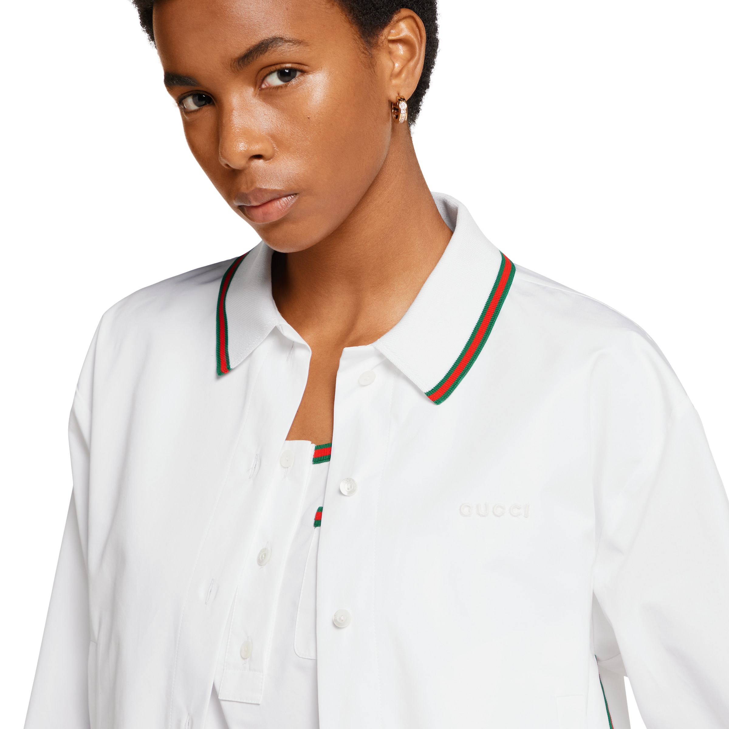 Cotton poplin shirt with drawstring - 5