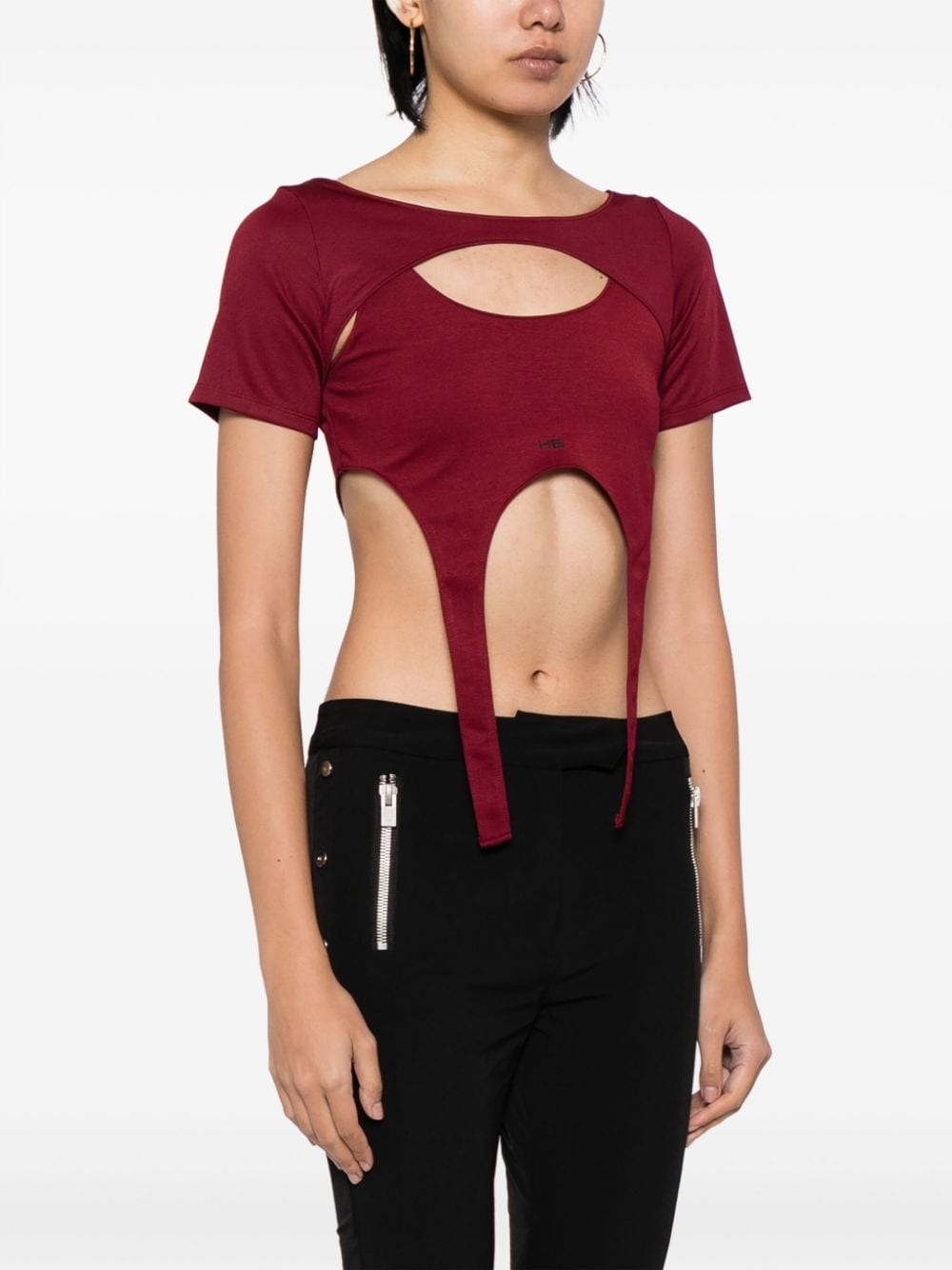 cropped asymmetric T-shirt - 3