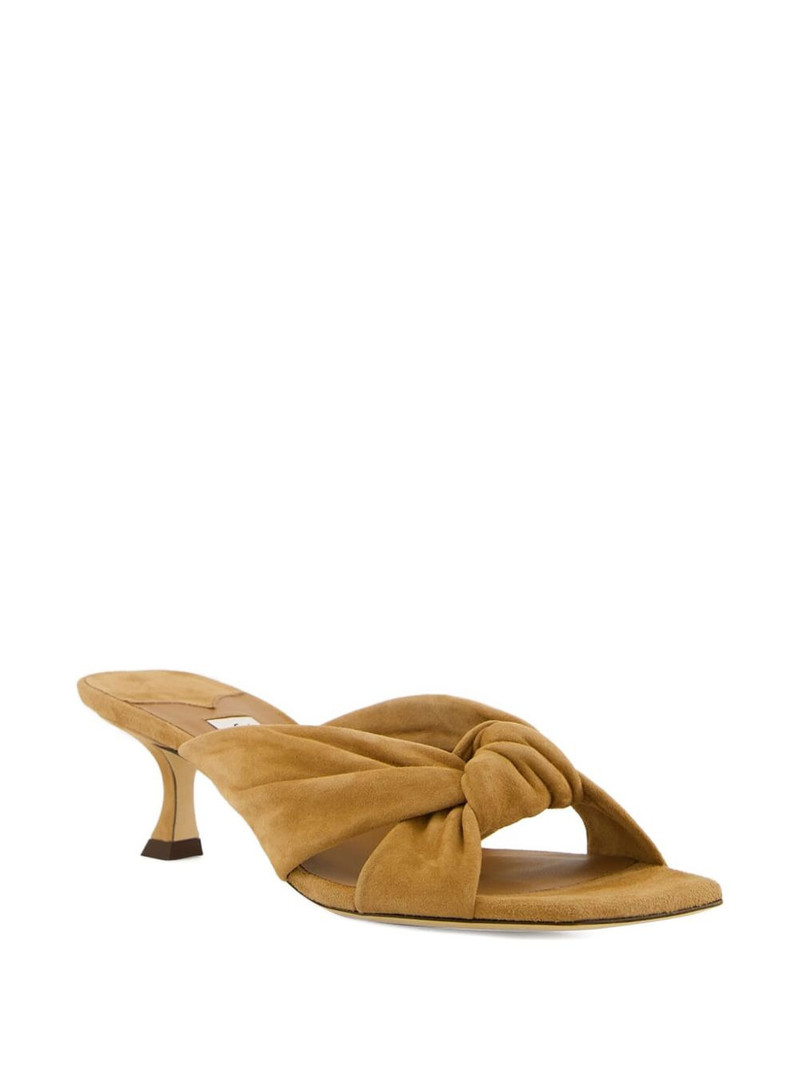 JIMMY CHOO 50mm knotted suede sandals outlook