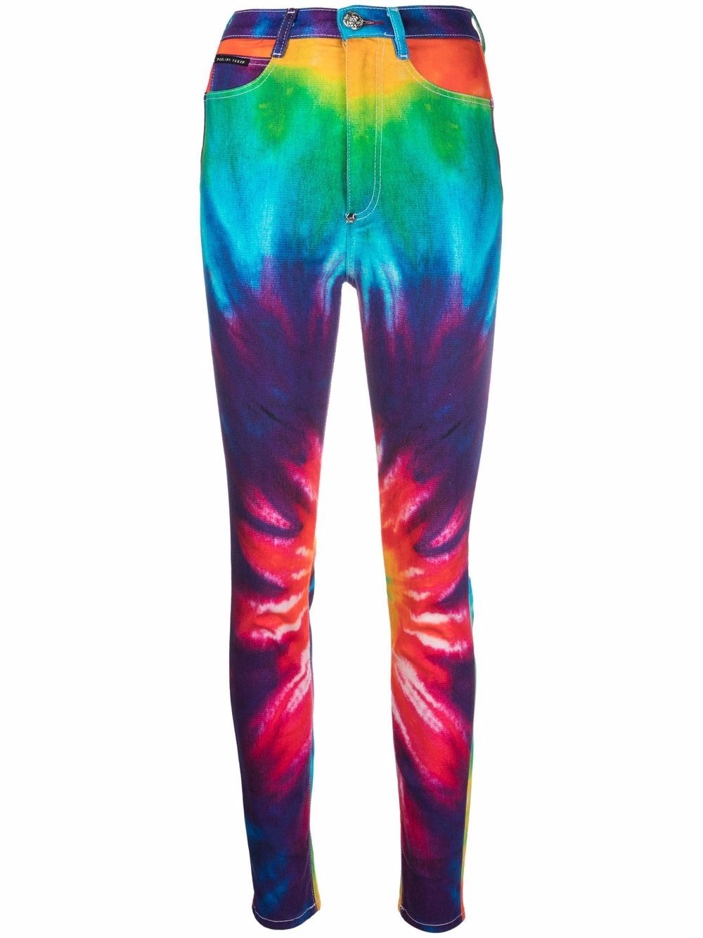 tie dye print skinny jeans - 1