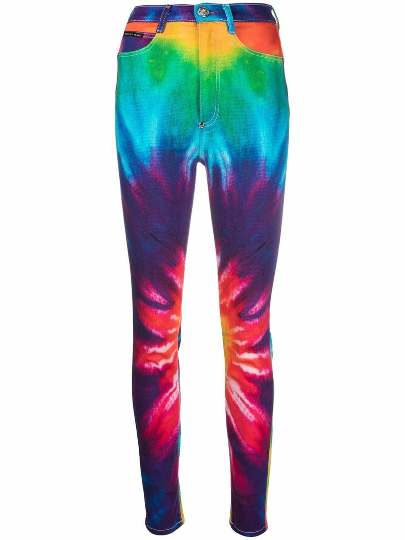 tie dye print skinny jeans 1