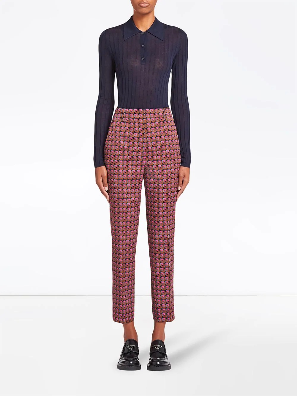 geometric print tailored trousers - 2