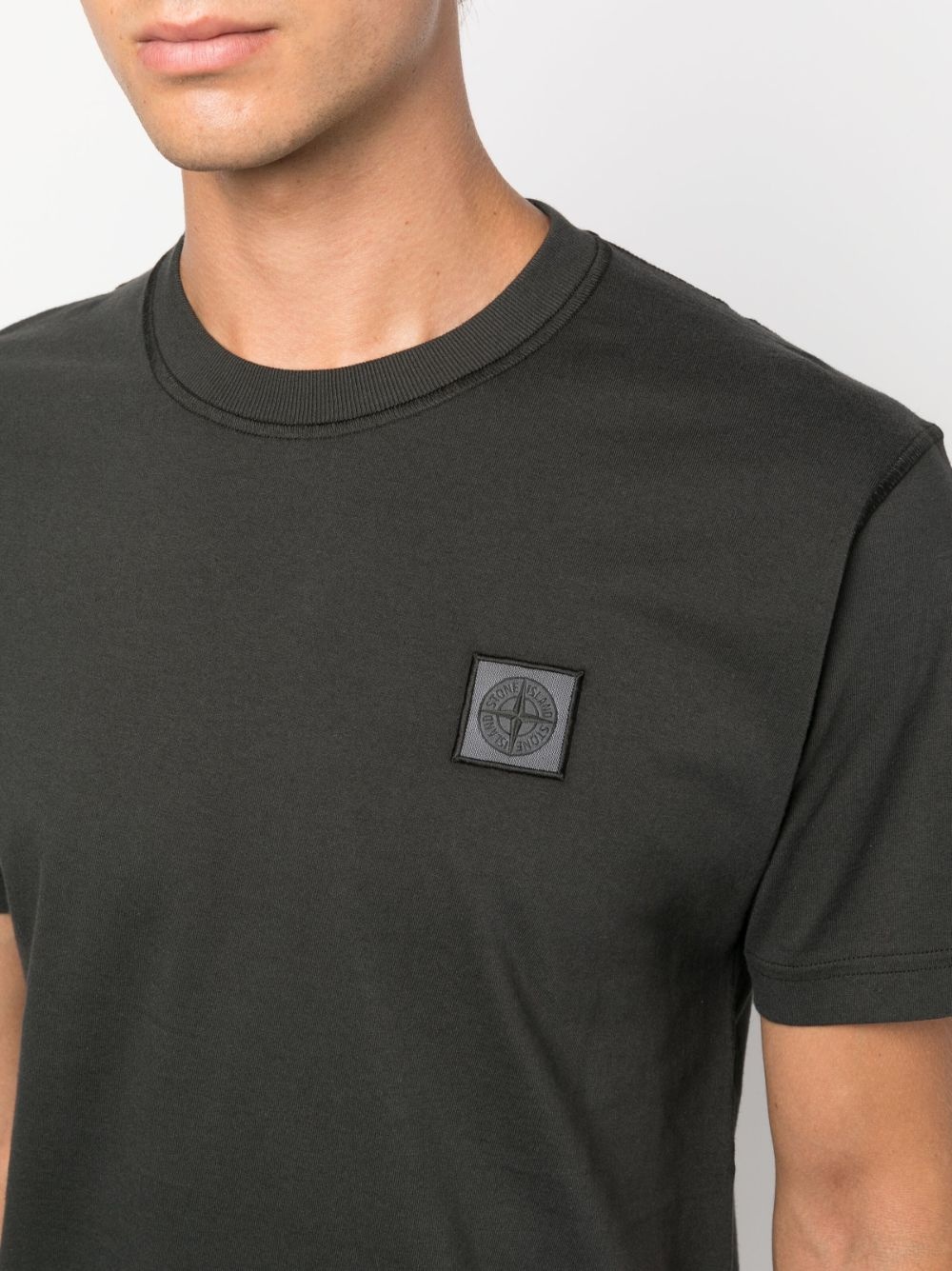 Compass-patch cotton T-shirt - 5