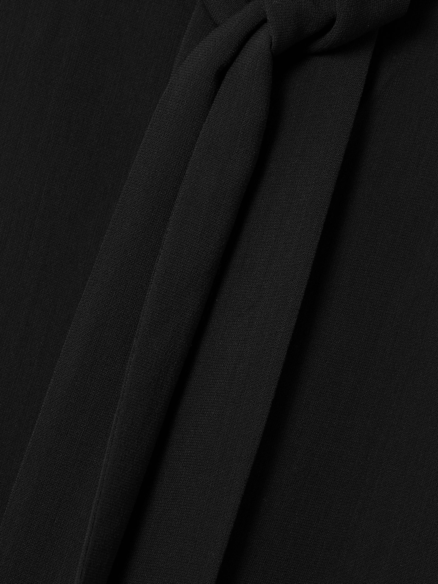 Tie-neck crepe de chine blouse Black - 5