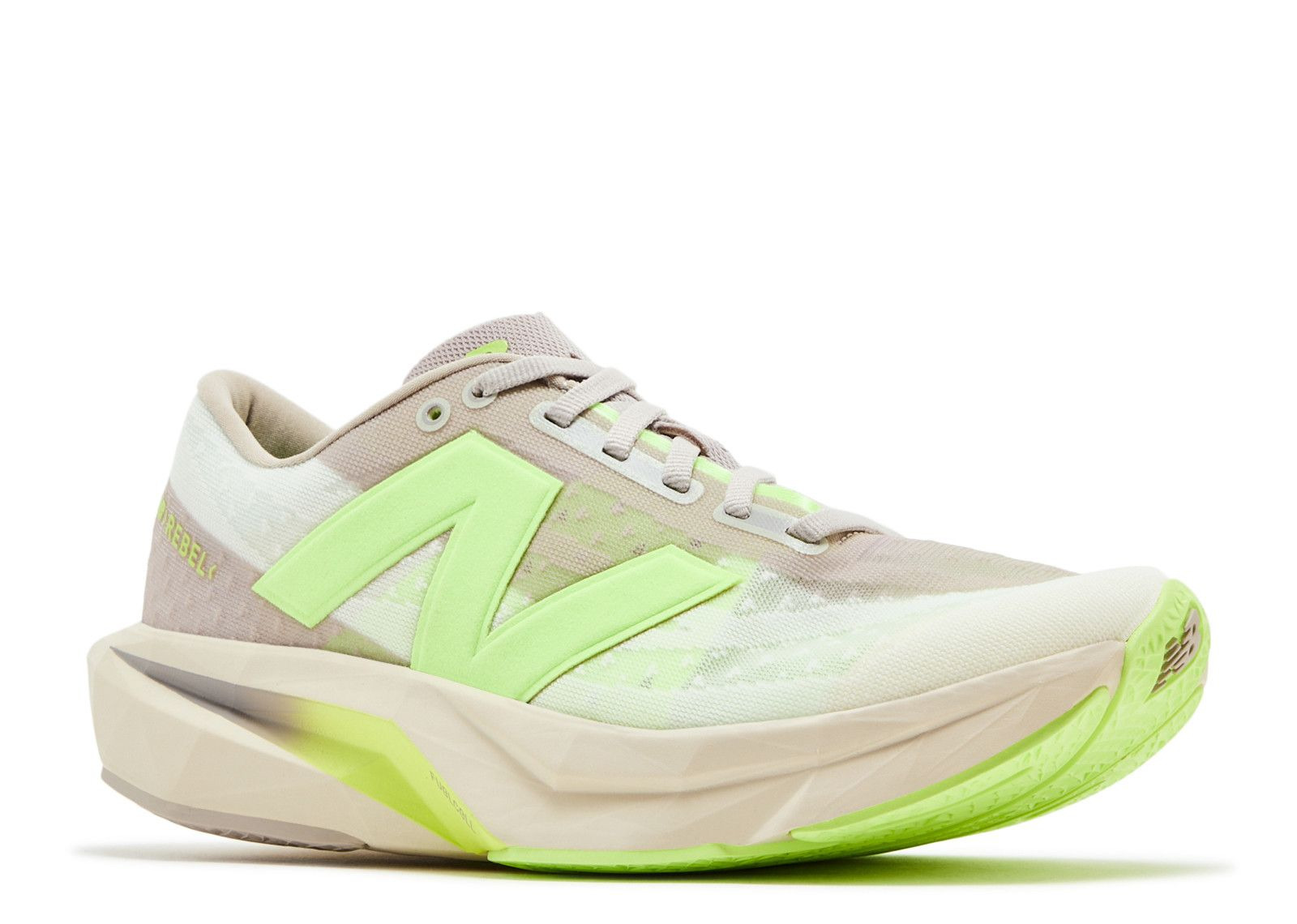 NEW BALANCE WMNS FUELCELL REBEL V4 'MOONROCK BLEACHED LIME GLO' - 2