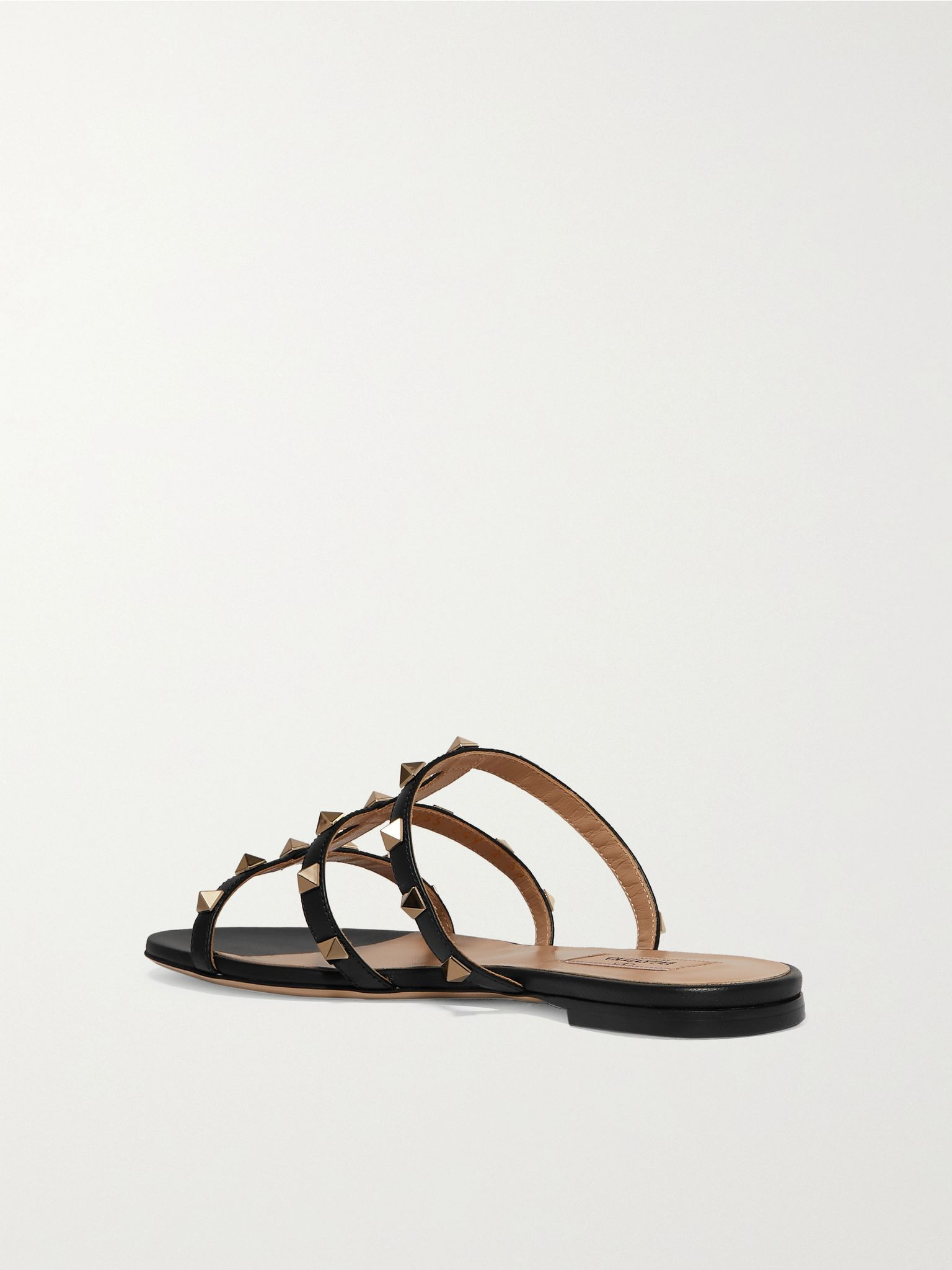 Rockstud leather sandals Black - 3