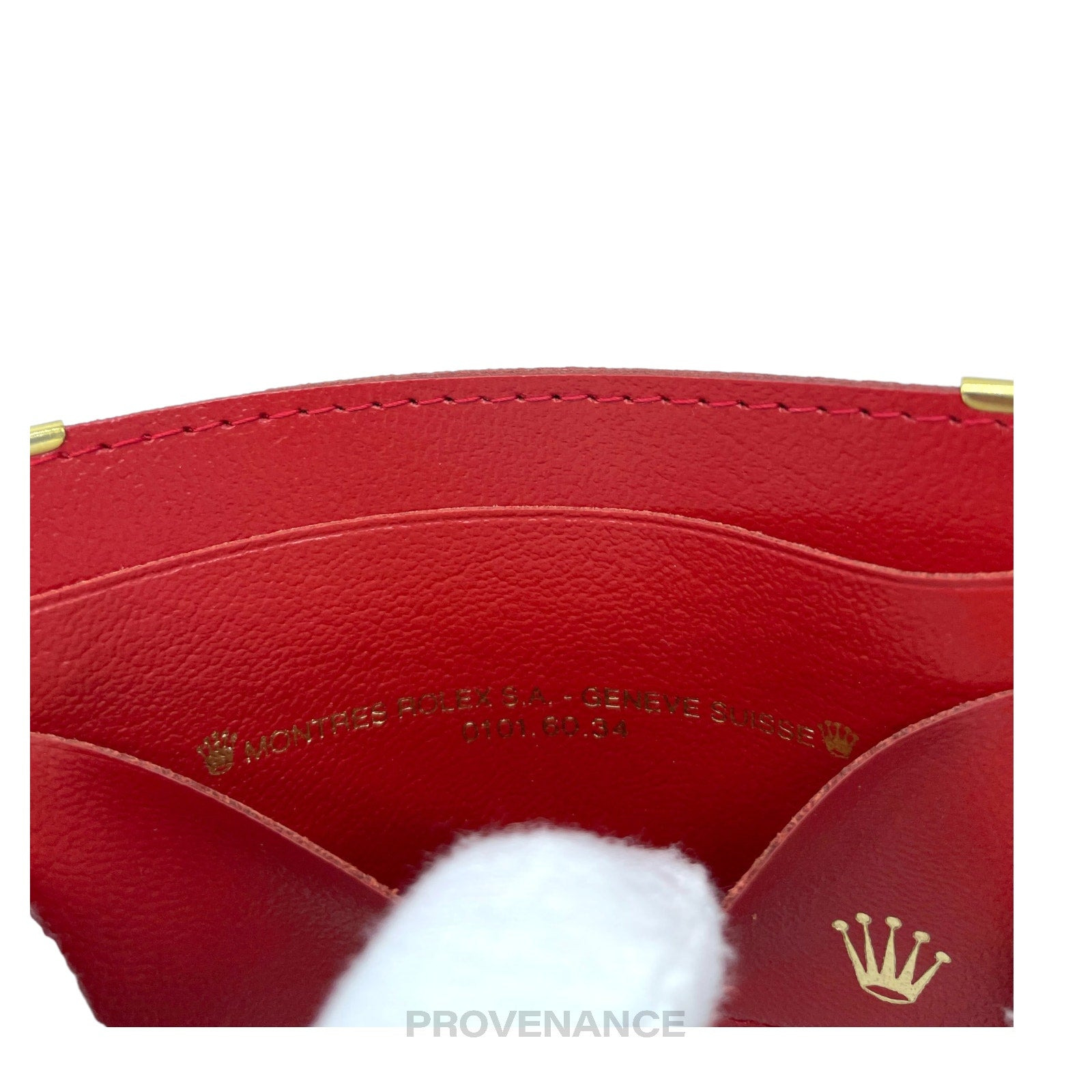 Rolex Card Holder Wallet - Red Calfskin Leather - 5