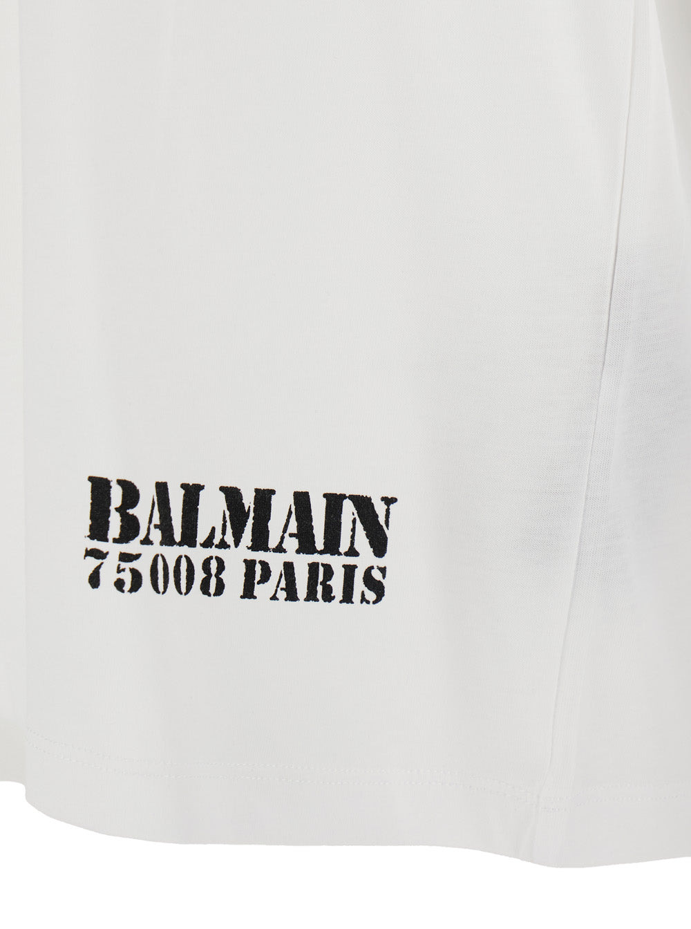 Balmain Men White Crewneck T-Shirt With Logo Lettering Print On The Front In Cotton Man - 3