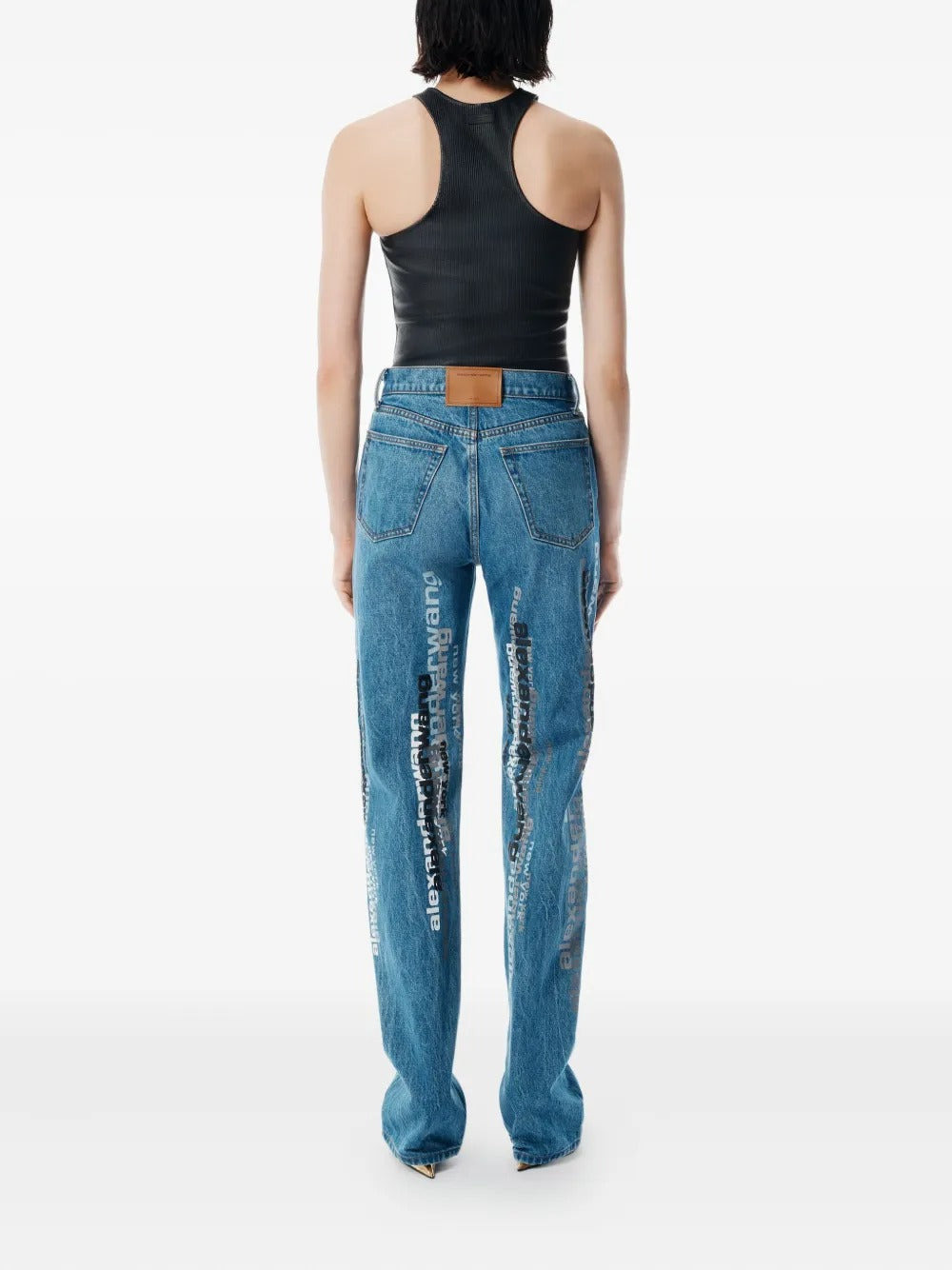 ALEXANDER WANG - Unisex Ez Vertical Logo Screen Print Jean - 4