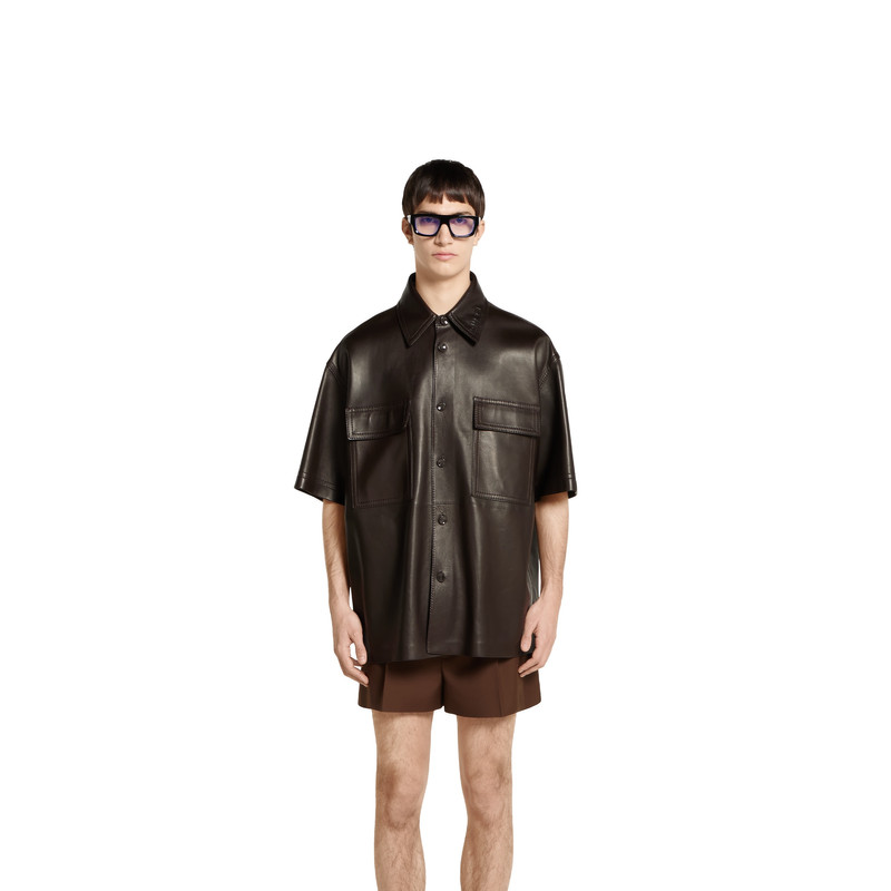 Embossed plongè leather shirt 3