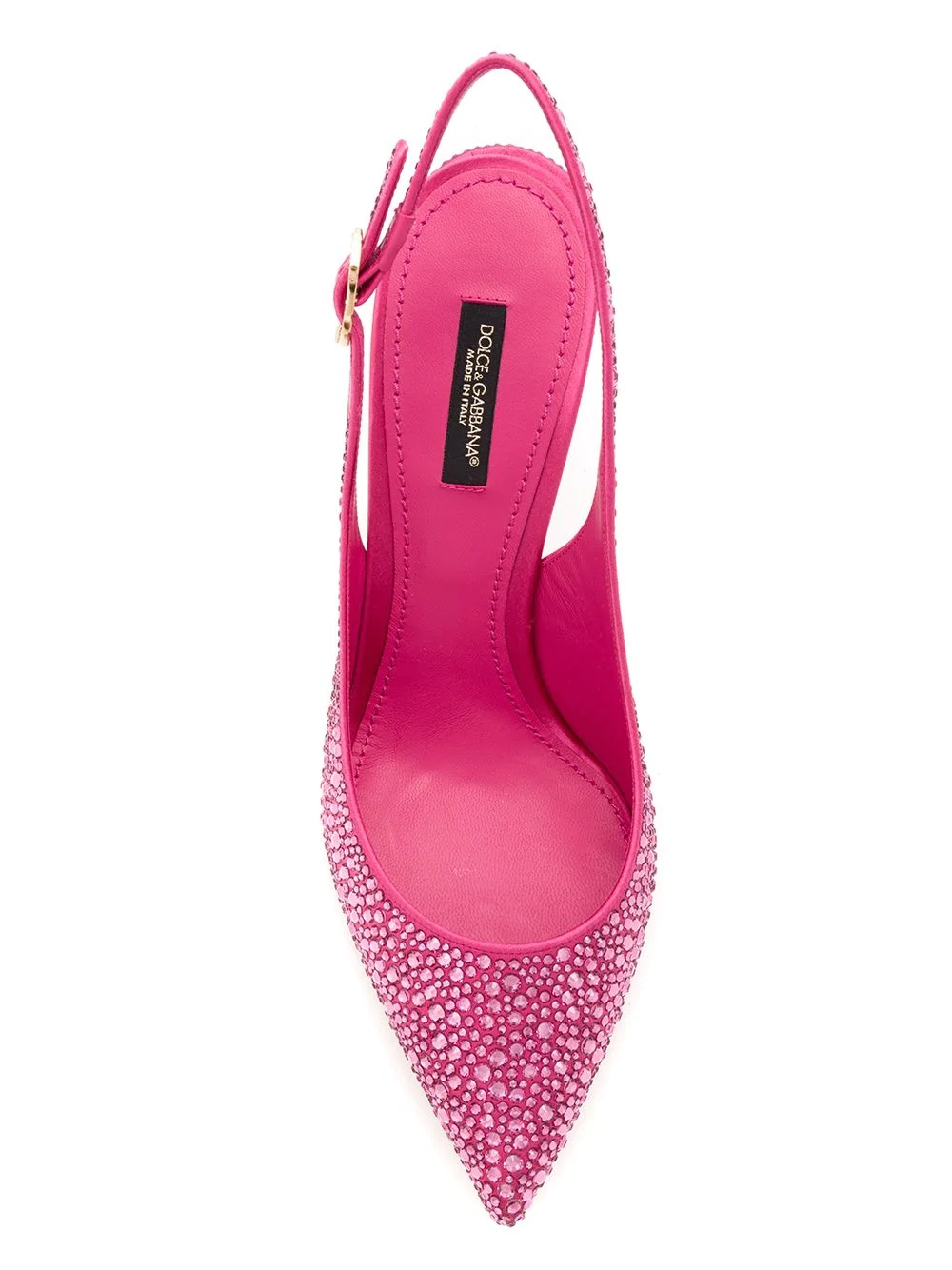 crystal-embellished slingback pumps - 4