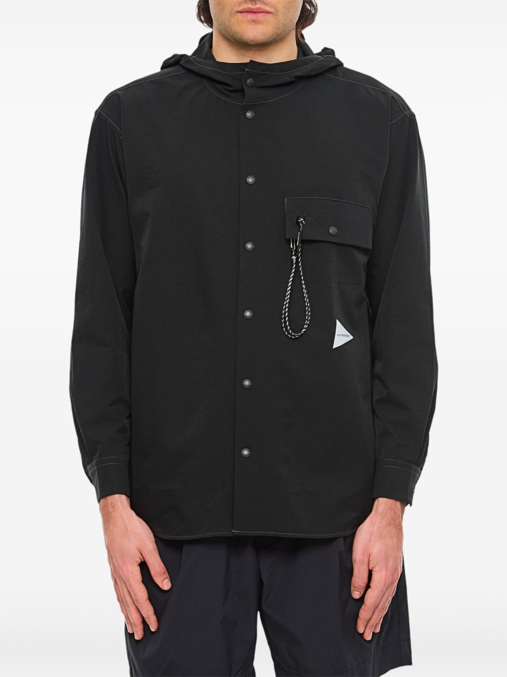 logo-print hooded jacket - 1