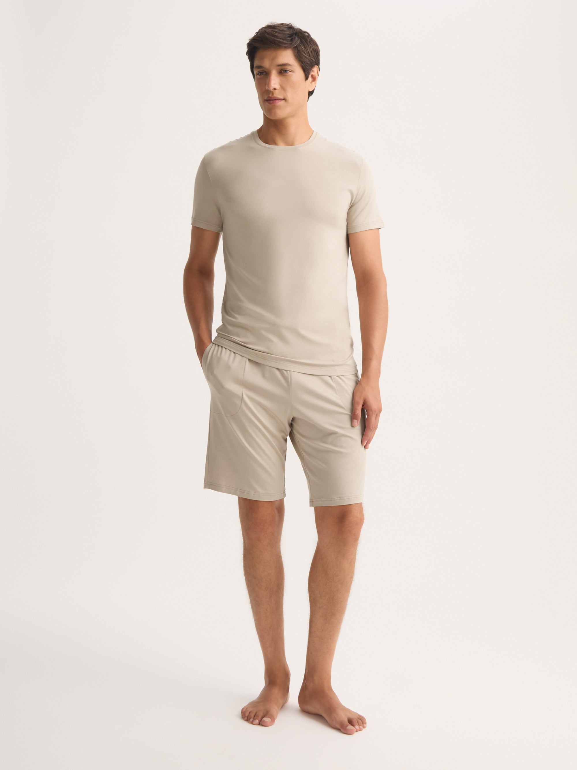 Men's T-Shirt Basel Micro Modal Stretch Light Stone - 3