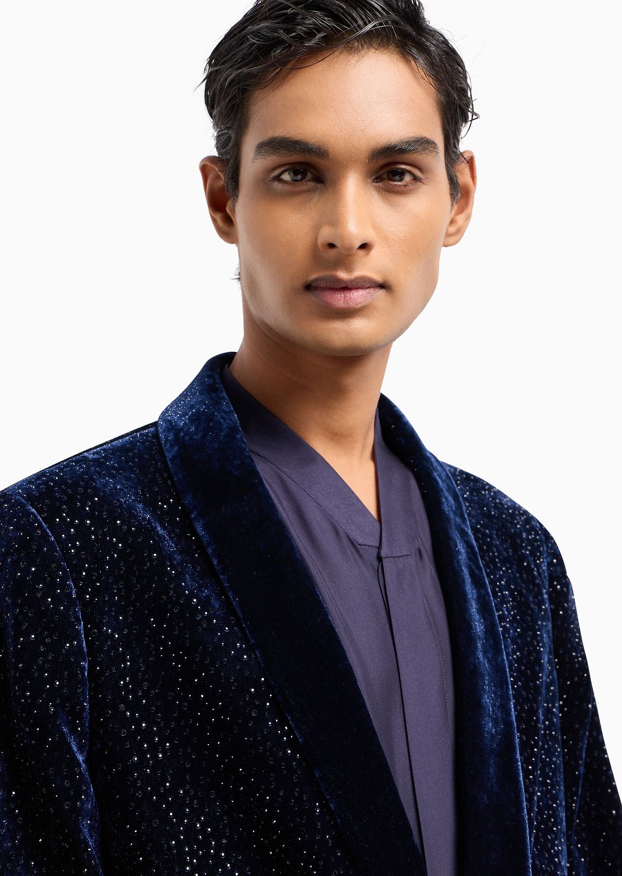 Giorgio’s velvet and crystals single-breasted tuxedo jacket - 5