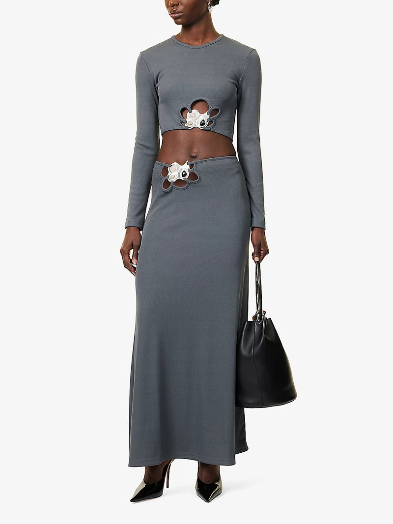 CHRISTOPHER ESBER Trio Stone cropped stretch-woven top outlook