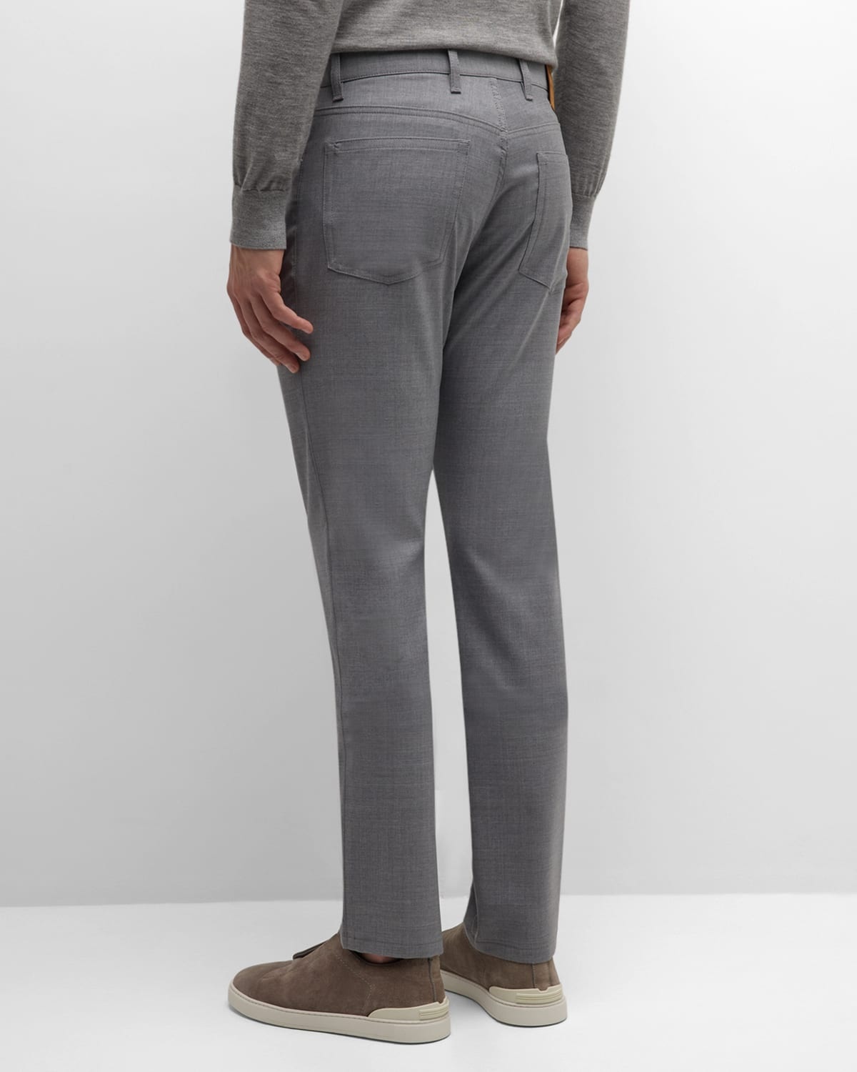 Men's Wool Straight-Leg 5-Pocket Pants - 3