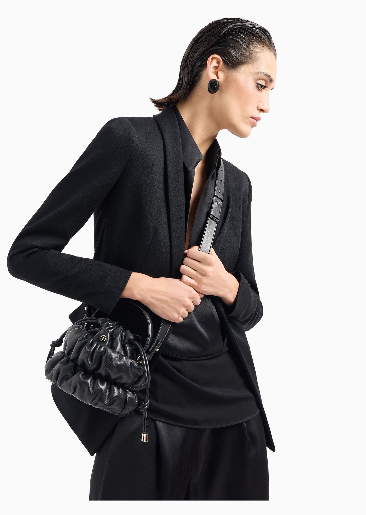 ASV small nappa leather bucket bag - 7