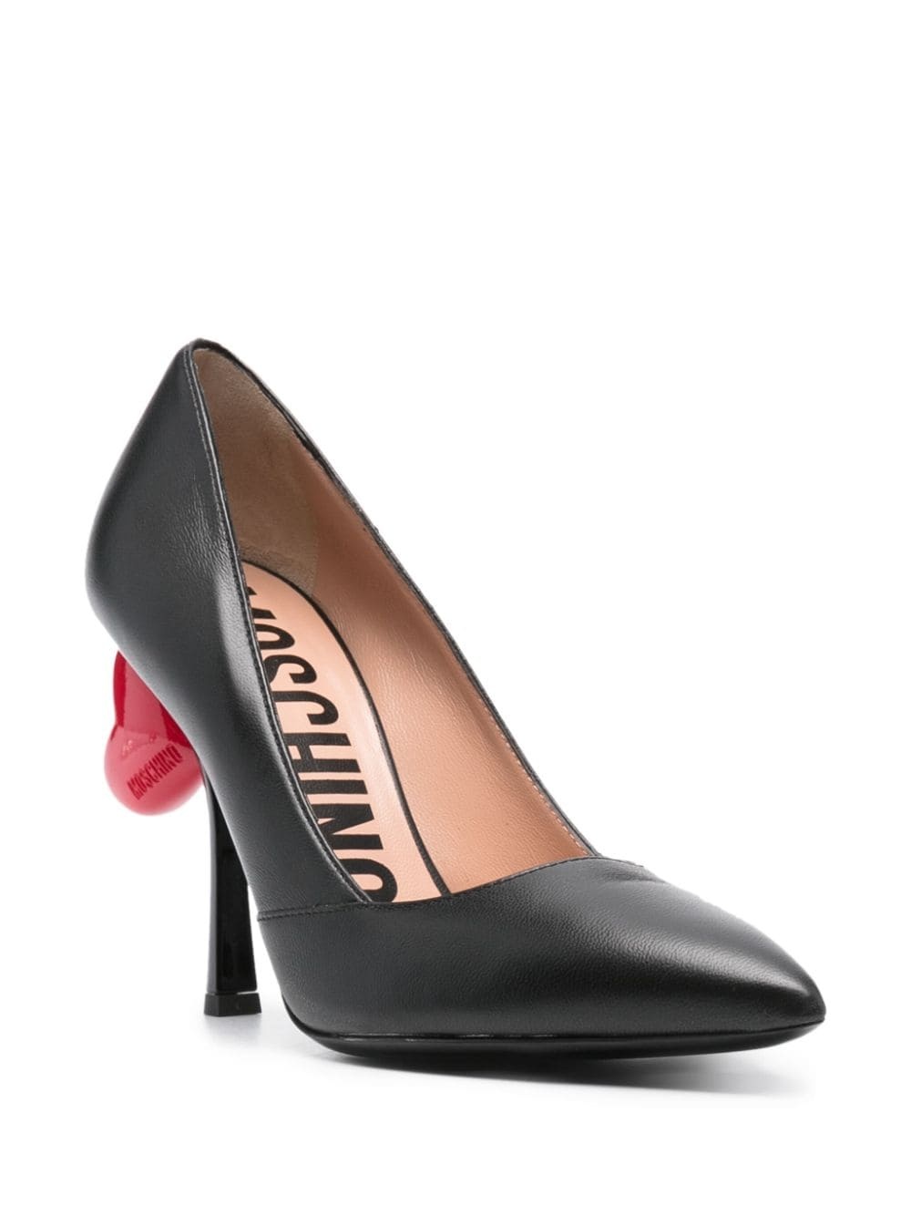 105mm heart-appliquÃ© leather pumps - 2