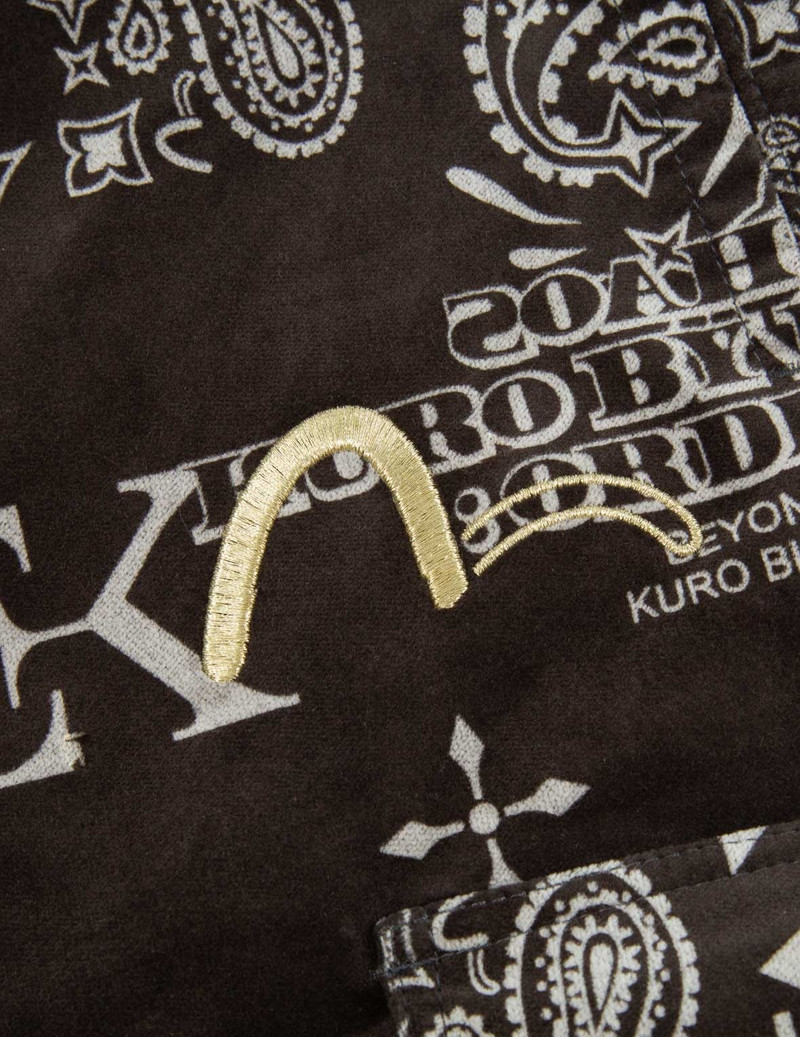 Monogram Paisley and Logo Print Velvet Joggers 7