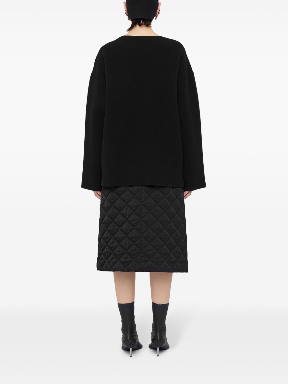 A-line quilted midi skirt - 3