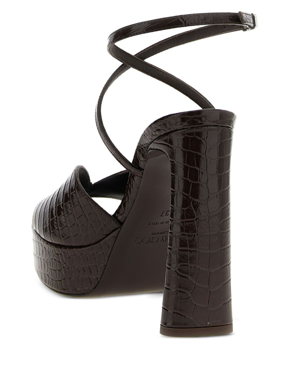 125mm crocodile-print platform sandals - 4