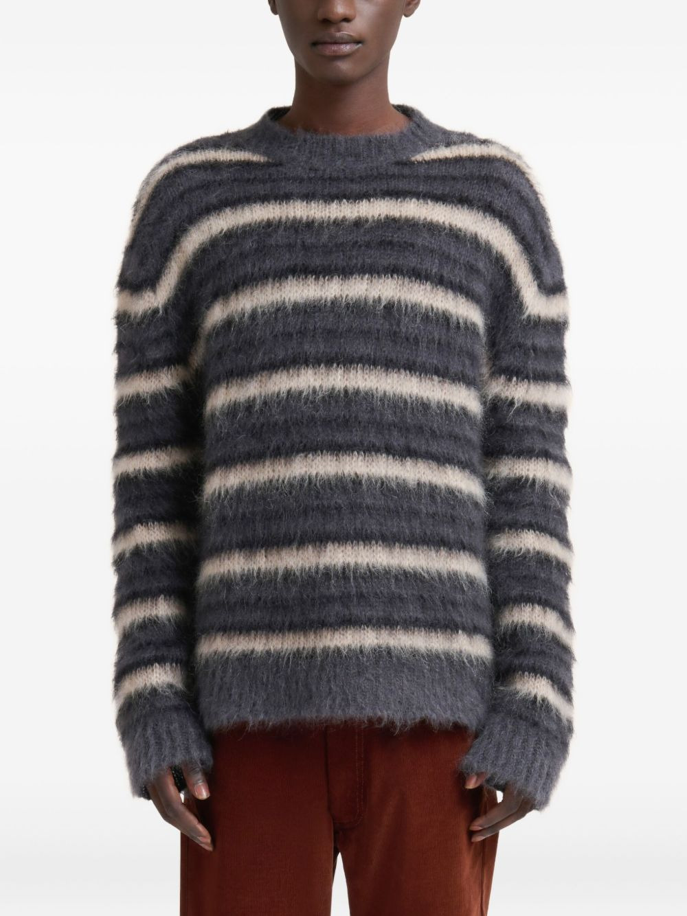 STRIPED FLUFFY SWEATER - 4