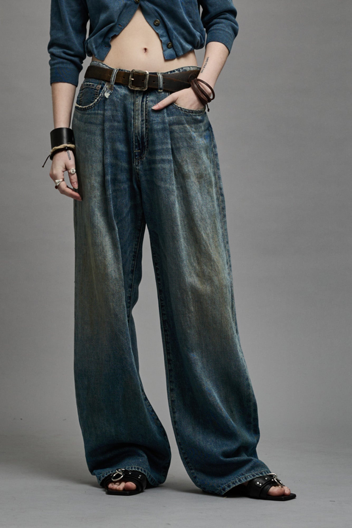 DAMON PLEATED WIDE LEG - WEBER LINEN INDIGO - 1