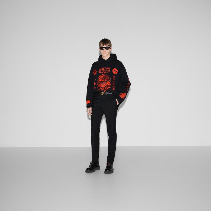GUCCI Gucci symbols hooded sweatshirt outlook