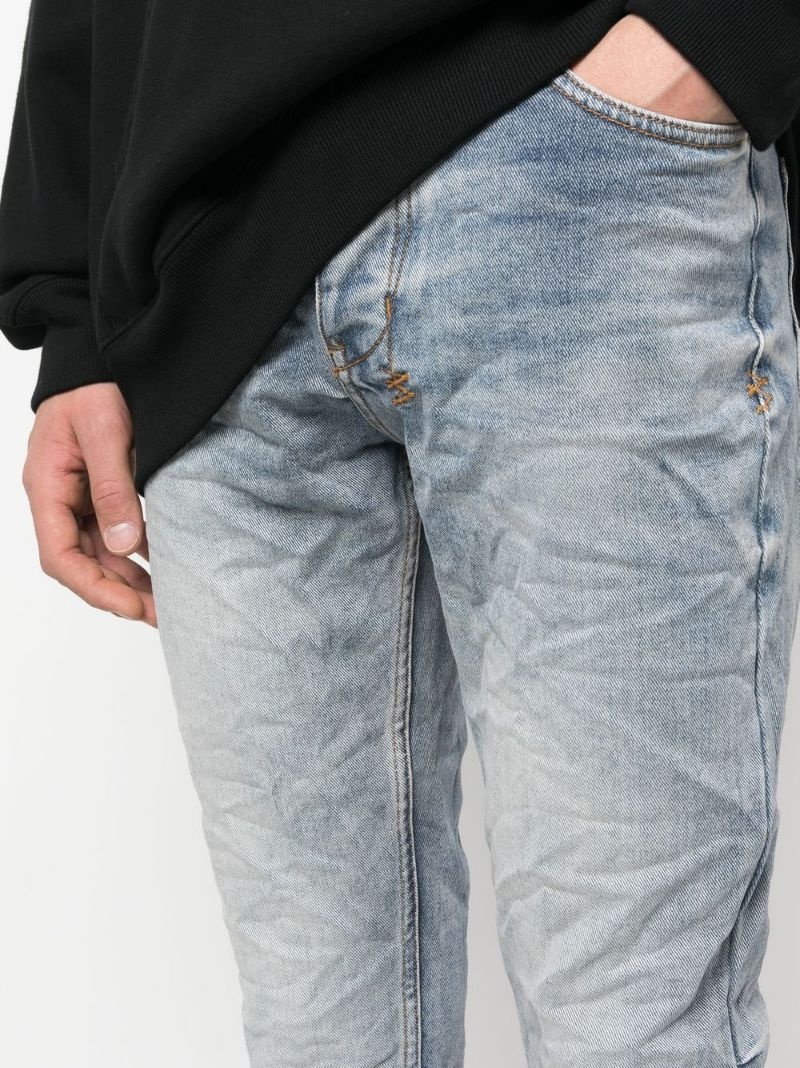 crinkled slim-cut jeans - 5