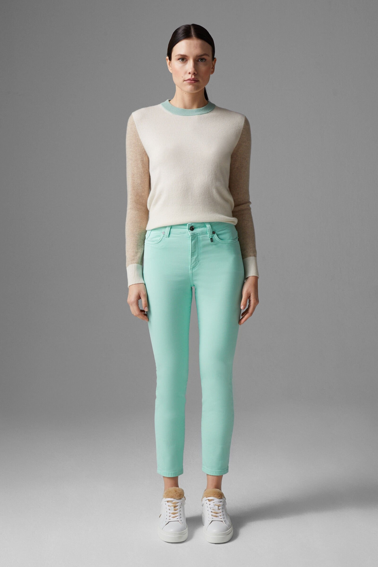 Slim fit Julie 7/8 jeans in Mint - 4