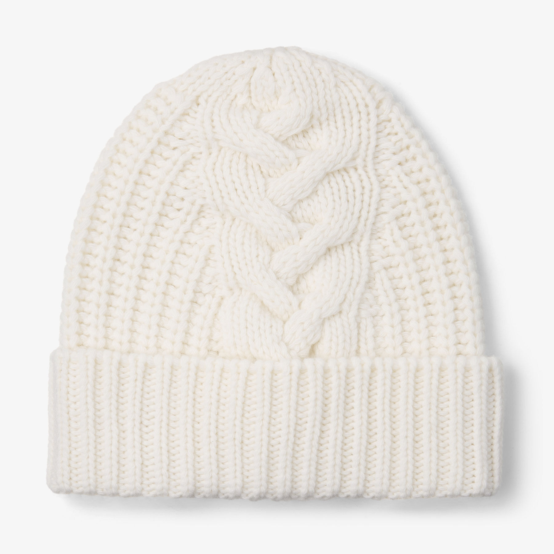 Yuki Cable
Latte Cable Knit Beanie with Leather Logo Tag - 2