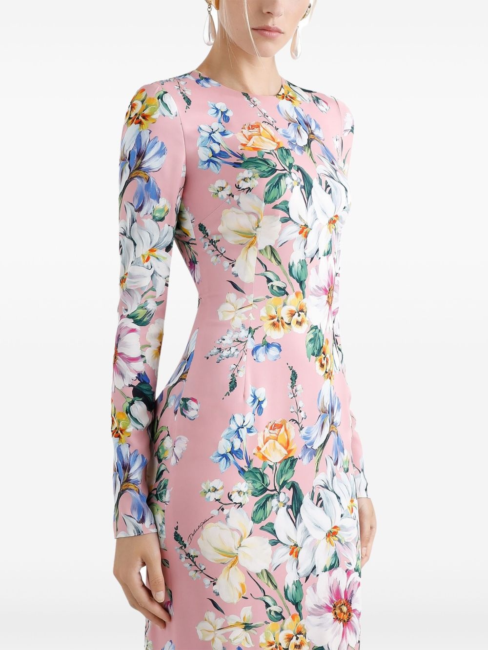 floral-print midi dress - 4