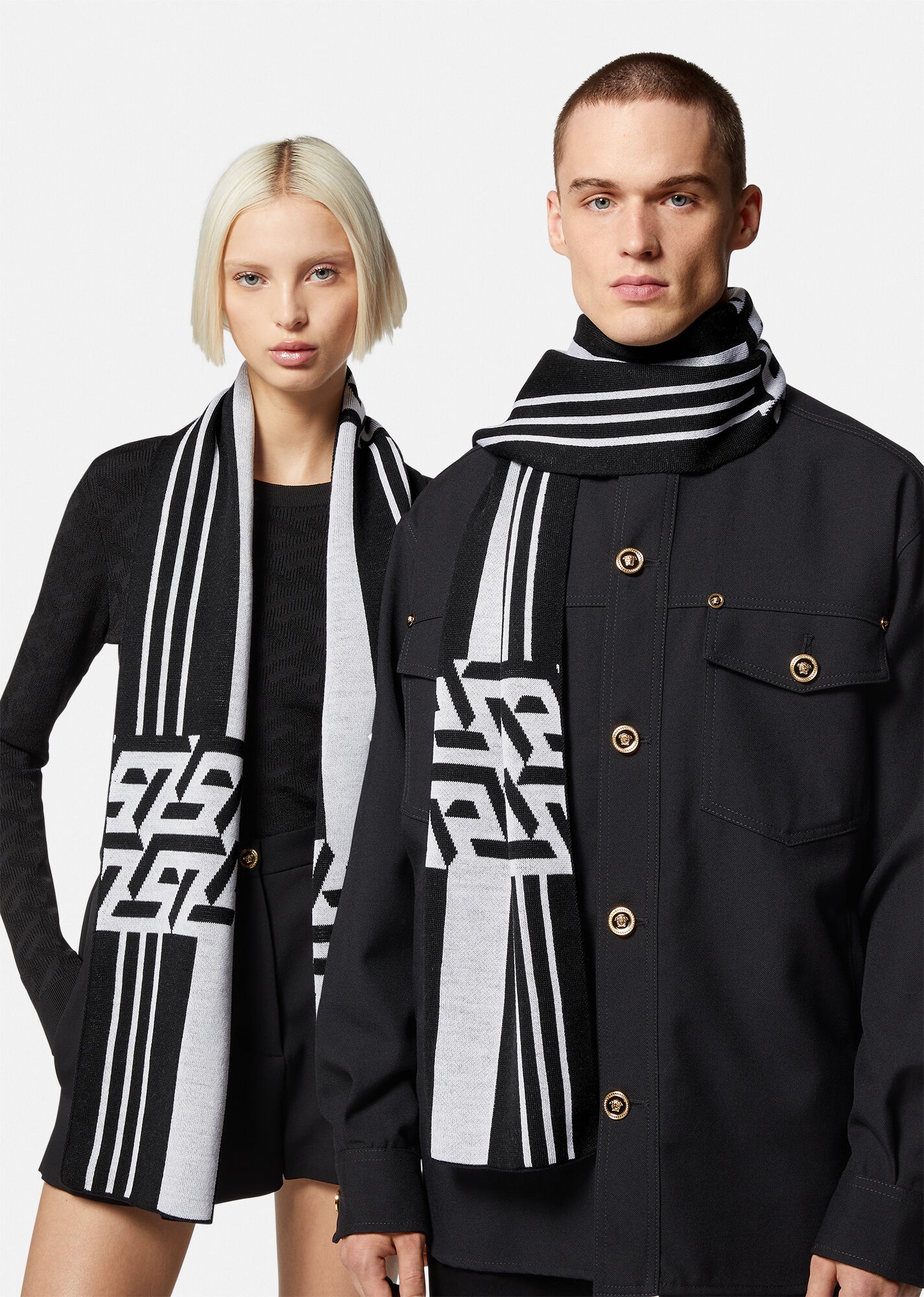 La Greca Striped Knit Scarf - 3