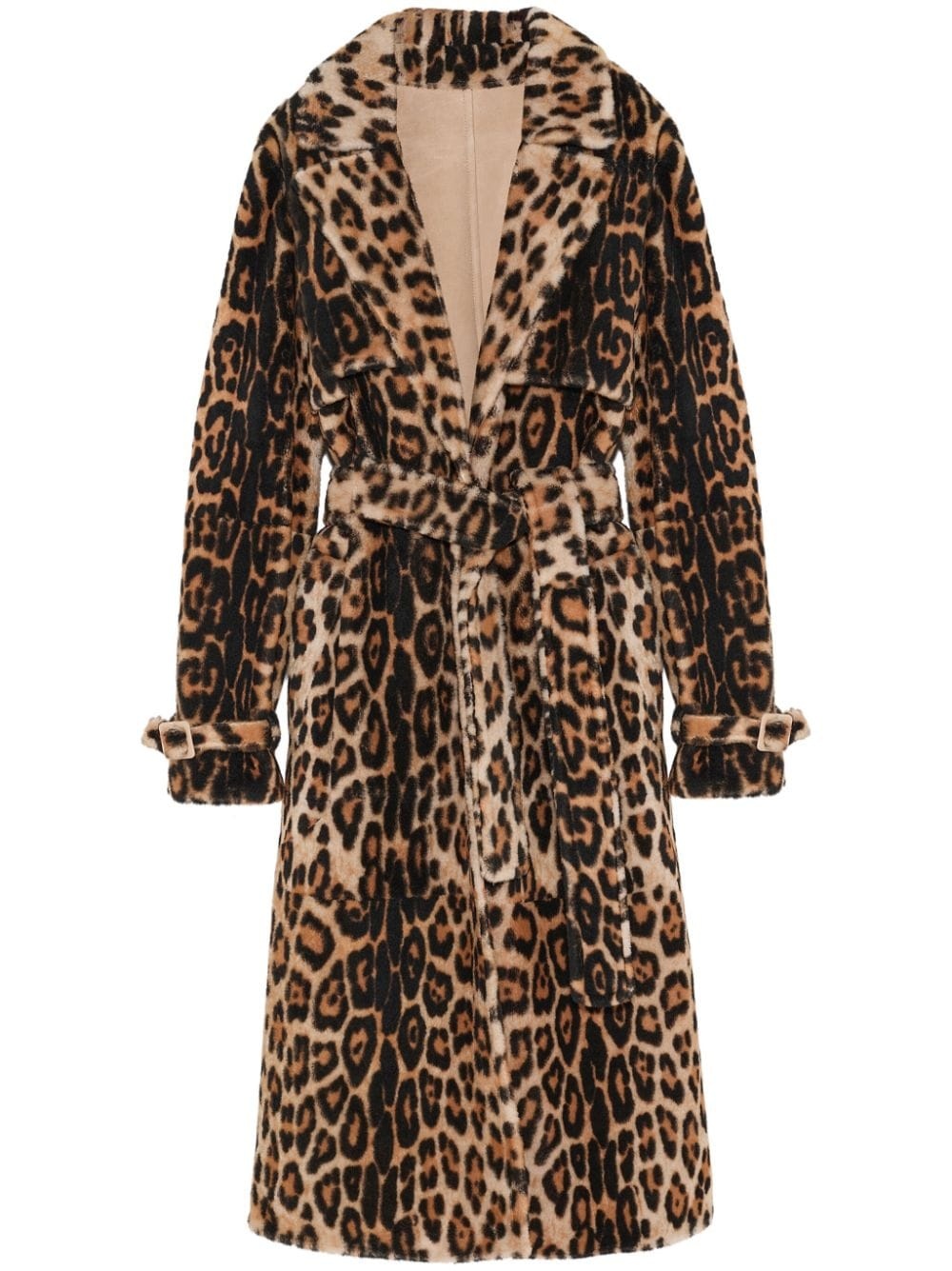 shearling trench coat - 1