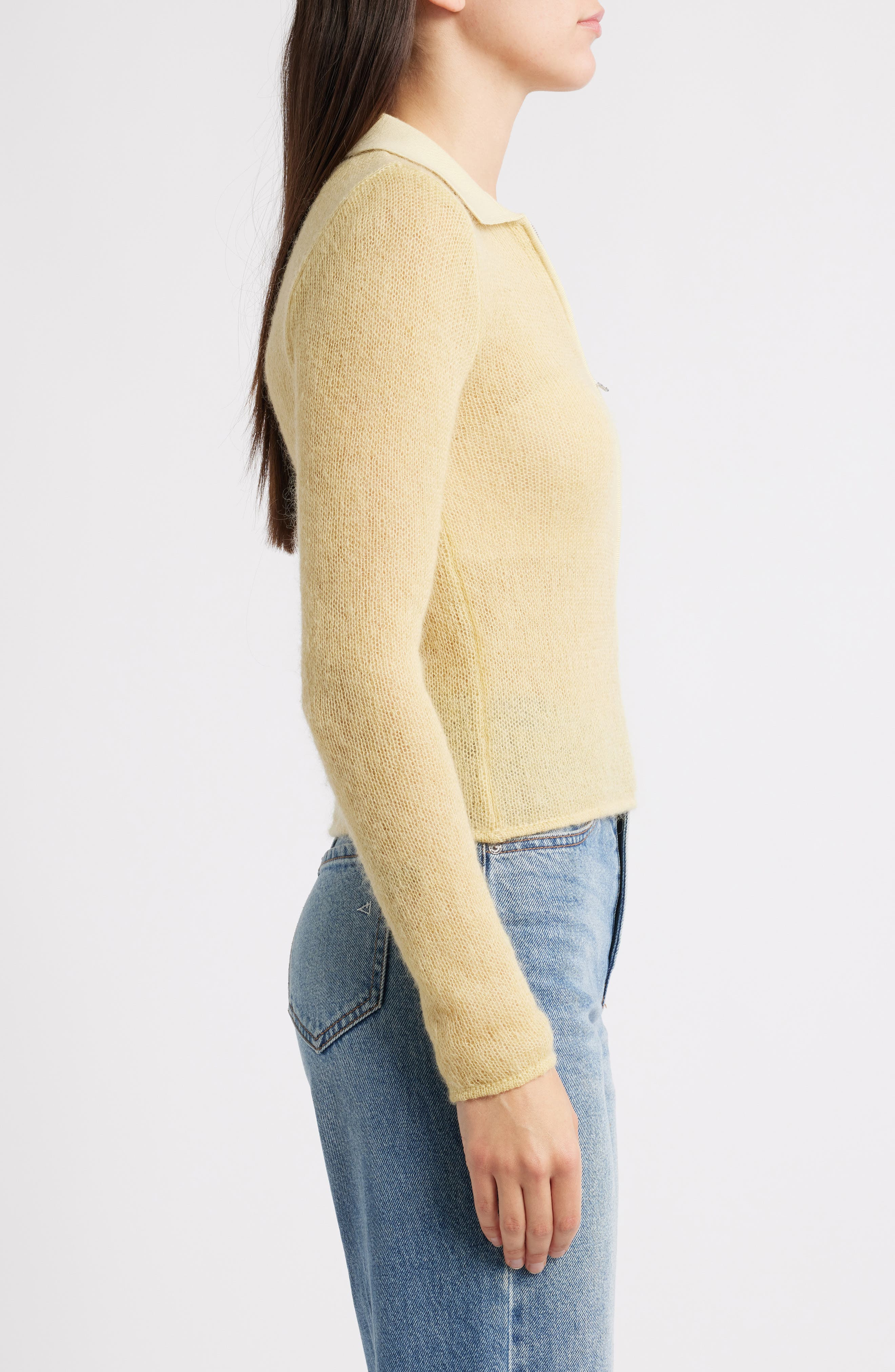 rag & bone Leva Zip Cardigan in Butter at Nordstrom - 3