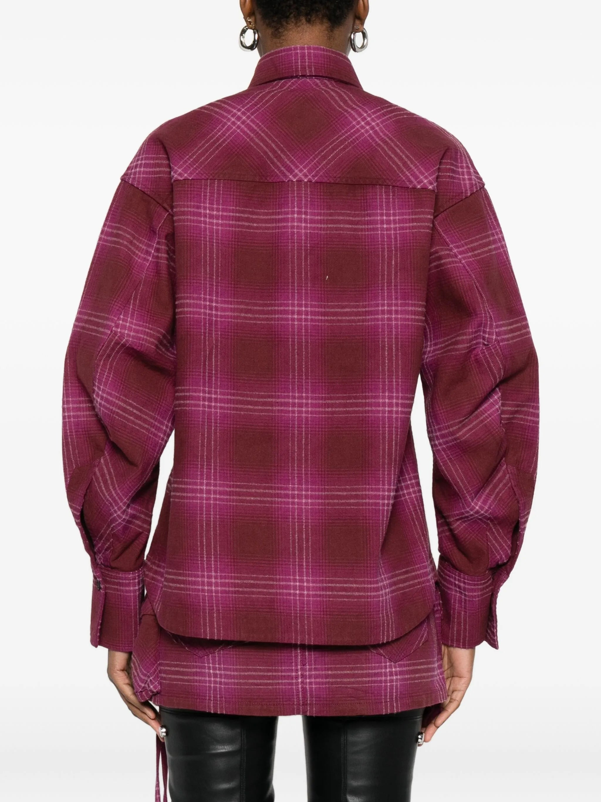 The Attico Checked Curved-hem Shirt - 5