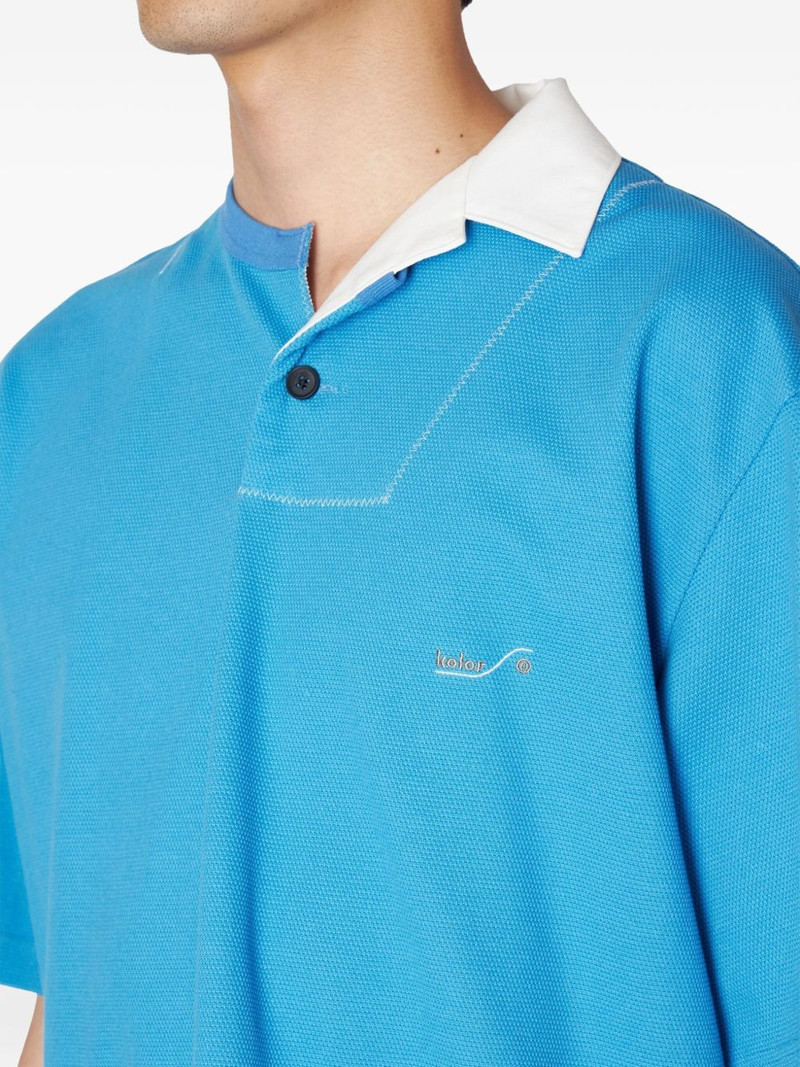 contrast-collar short-sleeve polo shirt 4