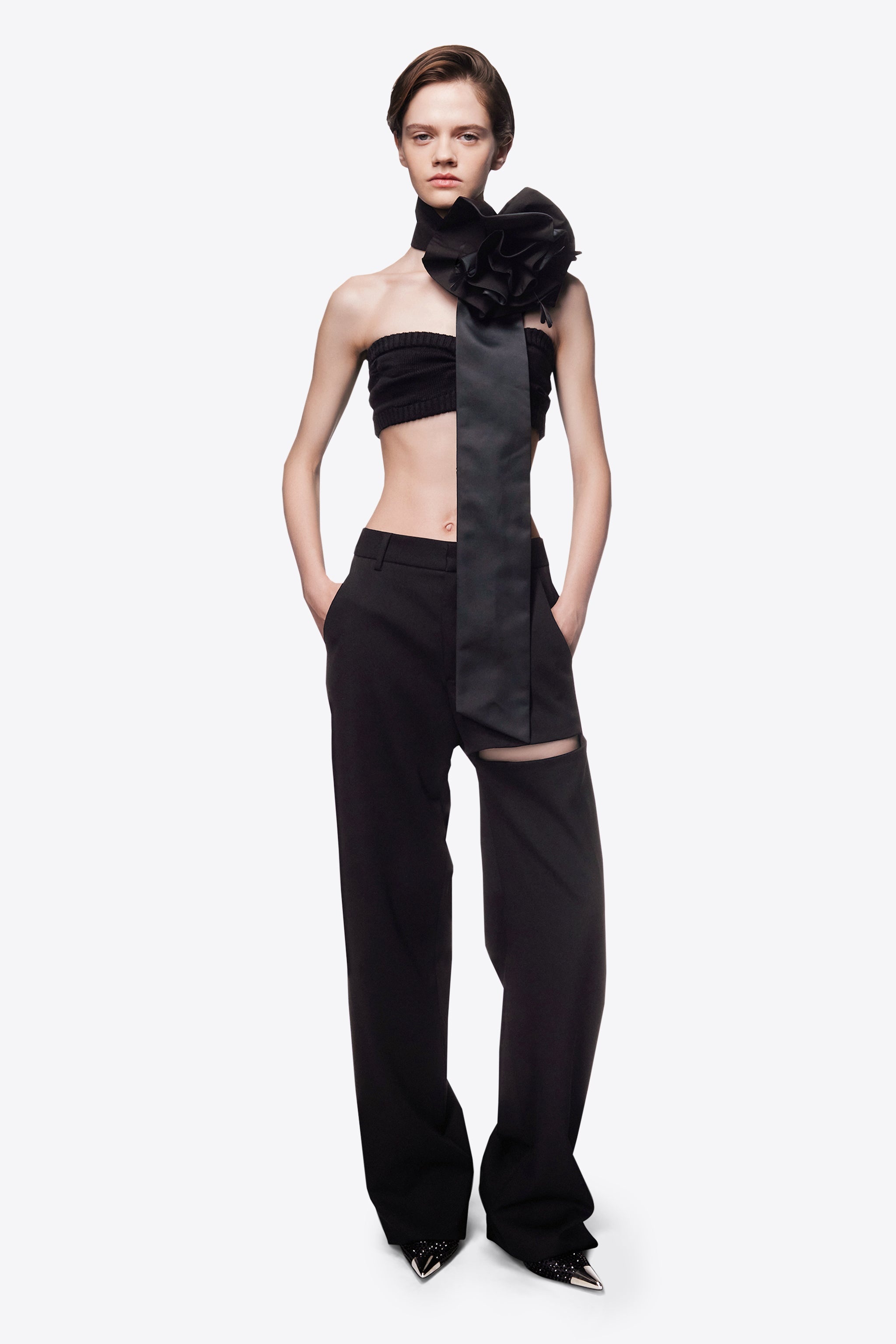 ASYMMETRIC SLIT TROUSER - 4