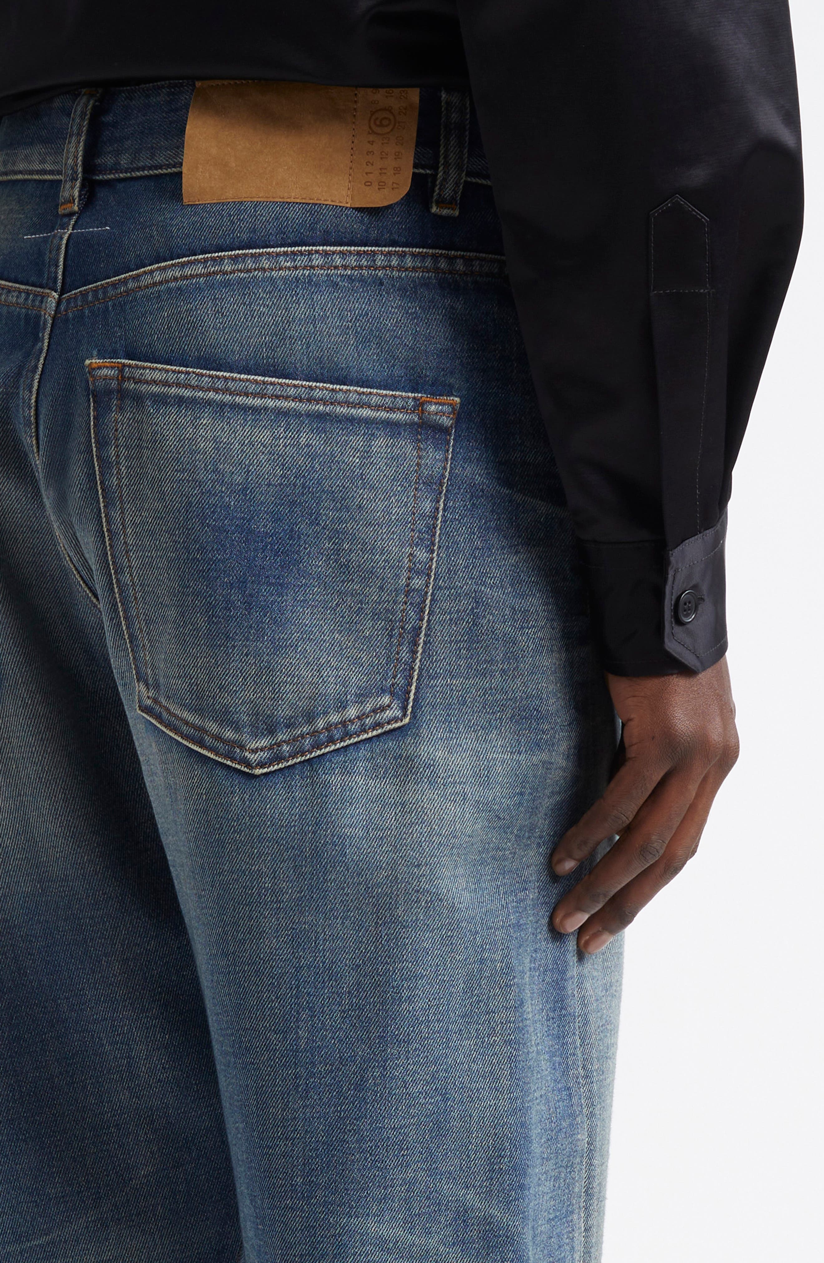 MM6 Maison Margiela Wide Leg Jeans in Medium Blue at Nordstrom - 5