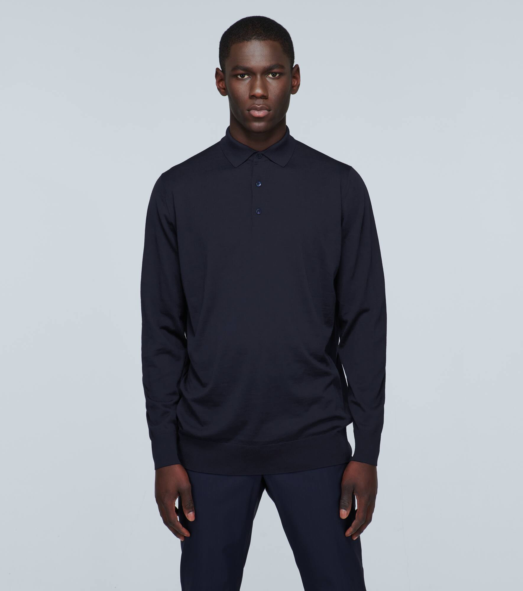 Ml long-sleeved wool polo shirt - 3