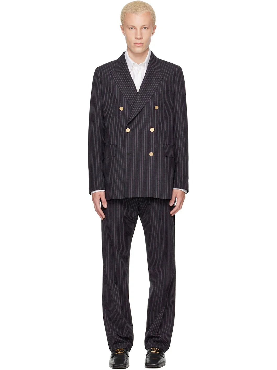 Brown Double-Breasted Suit - 1
